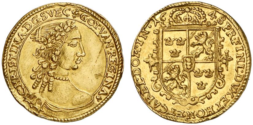 BALTIKUM RIGA Christina, 1632-1654. Dukat 1648.