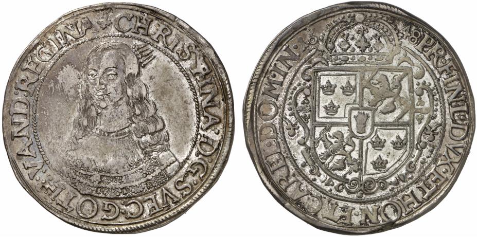 BALTIKUM RIGA Christina, 1632-1654. Reichstaler 1648.