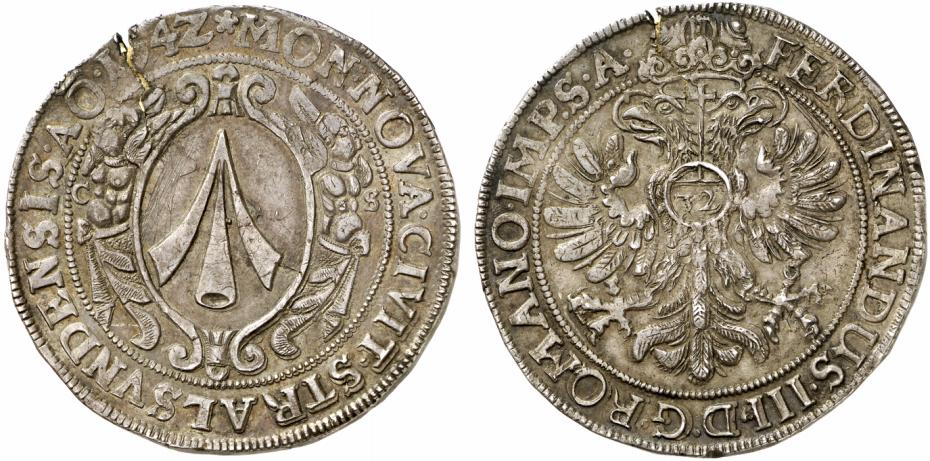 STRALSUND STADT Unter Schweden. Christina, 1637-1654. Reichstaler (32 Schilling) 1642,