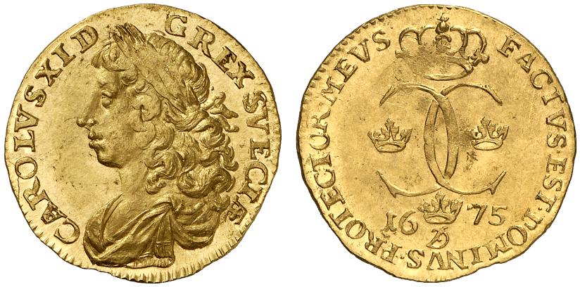 SCHWEDEN KÖNIGREICH Karl XI., 1660-1697. Dukat 1675, Stockholm.