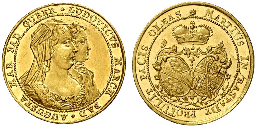 BADEN-BADEN Ludwig Georg, 1707-1761, unter Vormundschaft seiner Mutter Franziska Sibylla Augusta (Ó1733). Dukat 1714,
