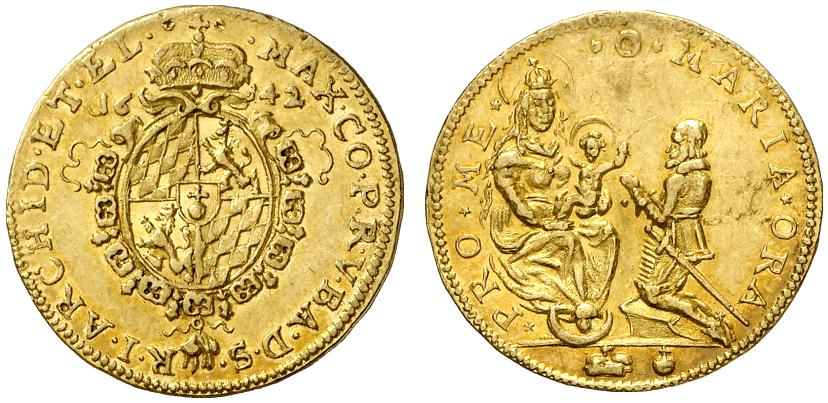 BAYERN HERZOGTUM Maximilian I., 1598-1651. Dukat 1642, München.