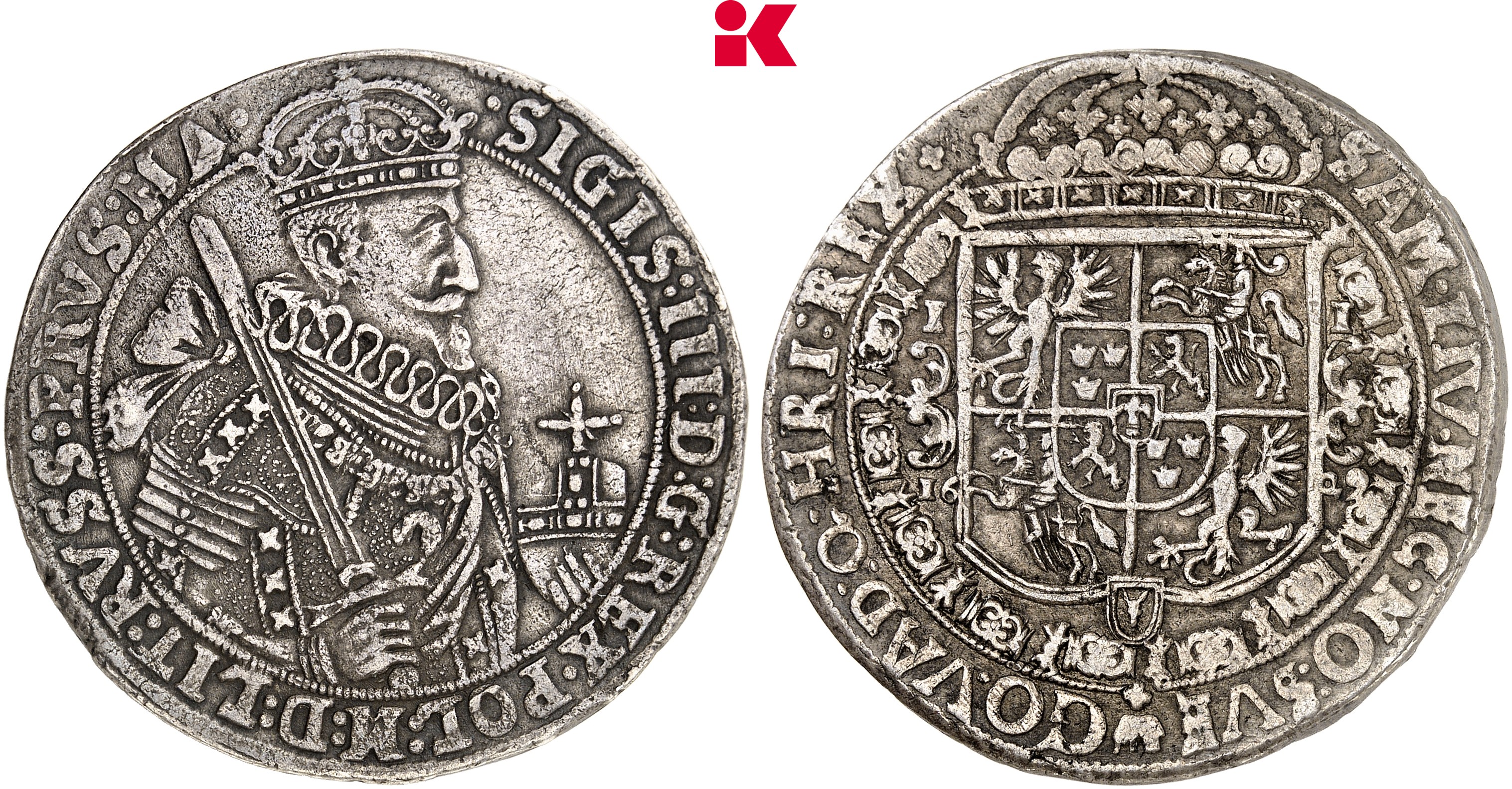 POLEN KÖNIGREICH Sigismund III., 1587-1632. Reichstaler 1629 I-I, Bromberg.