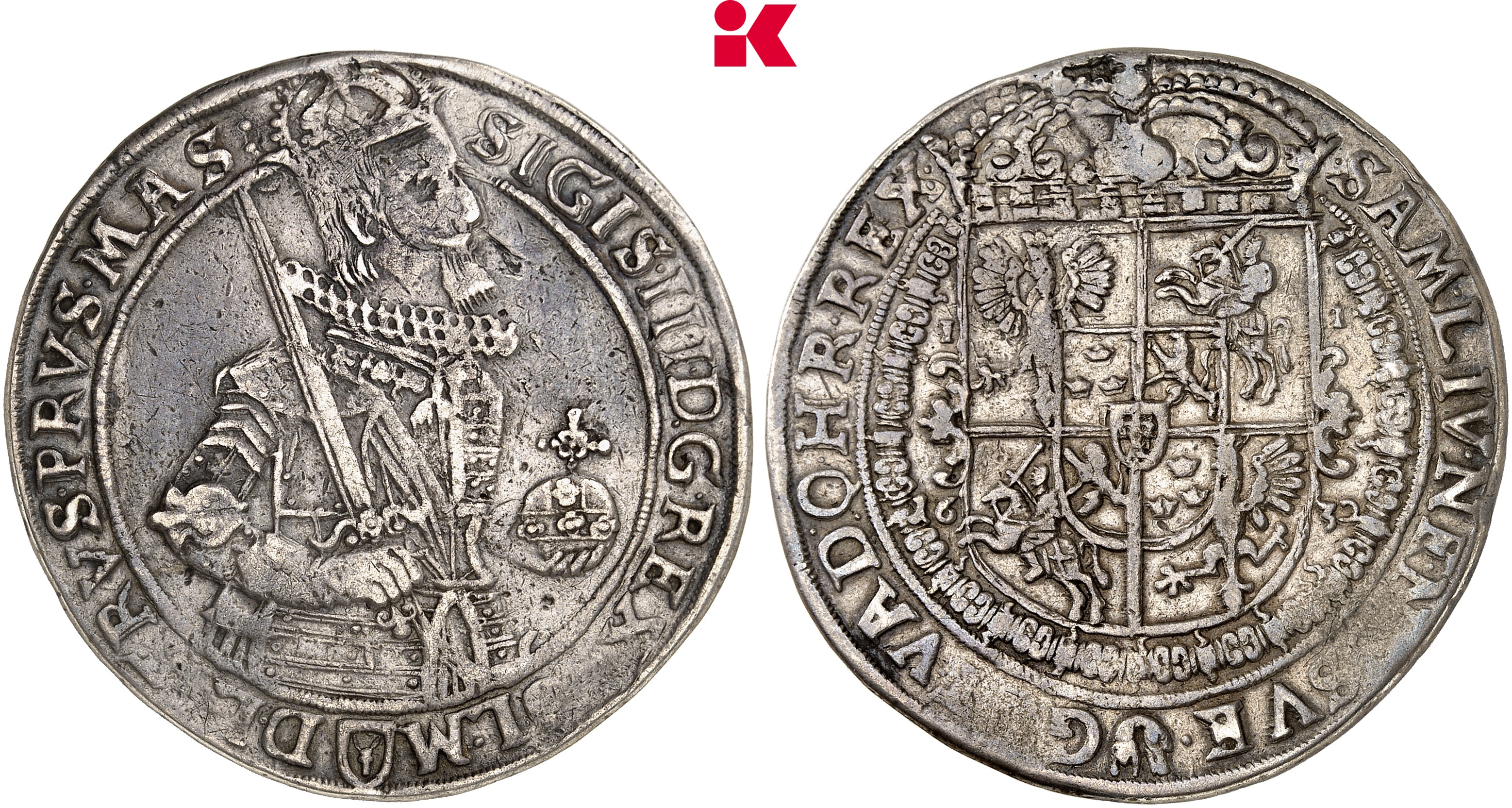 POLEN KÖNIGREICH Sigismund III., 1587-1632. Reichstaler 1632 I-I, Bromberg.