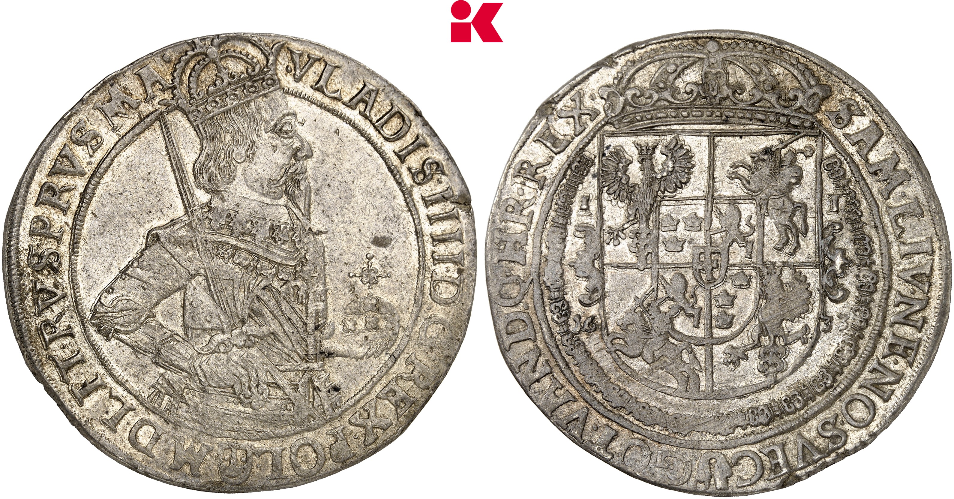 POLEN KÖNIGREICH Wladislaw IV., 1632-1648. Reichstaler 1633 I-I, Bromberg.