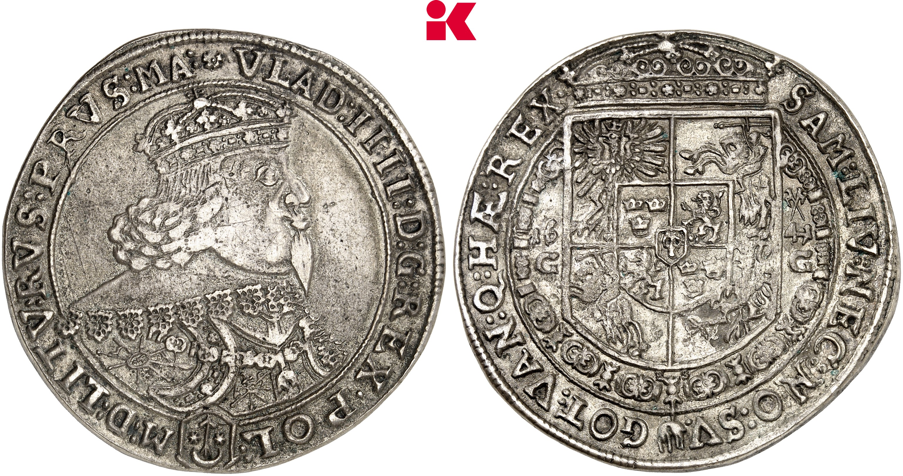 POLEN KÖNIGREICH Wladislaw IV., 1632-1648. Reichstaler 1641 G-G, Bromberg.