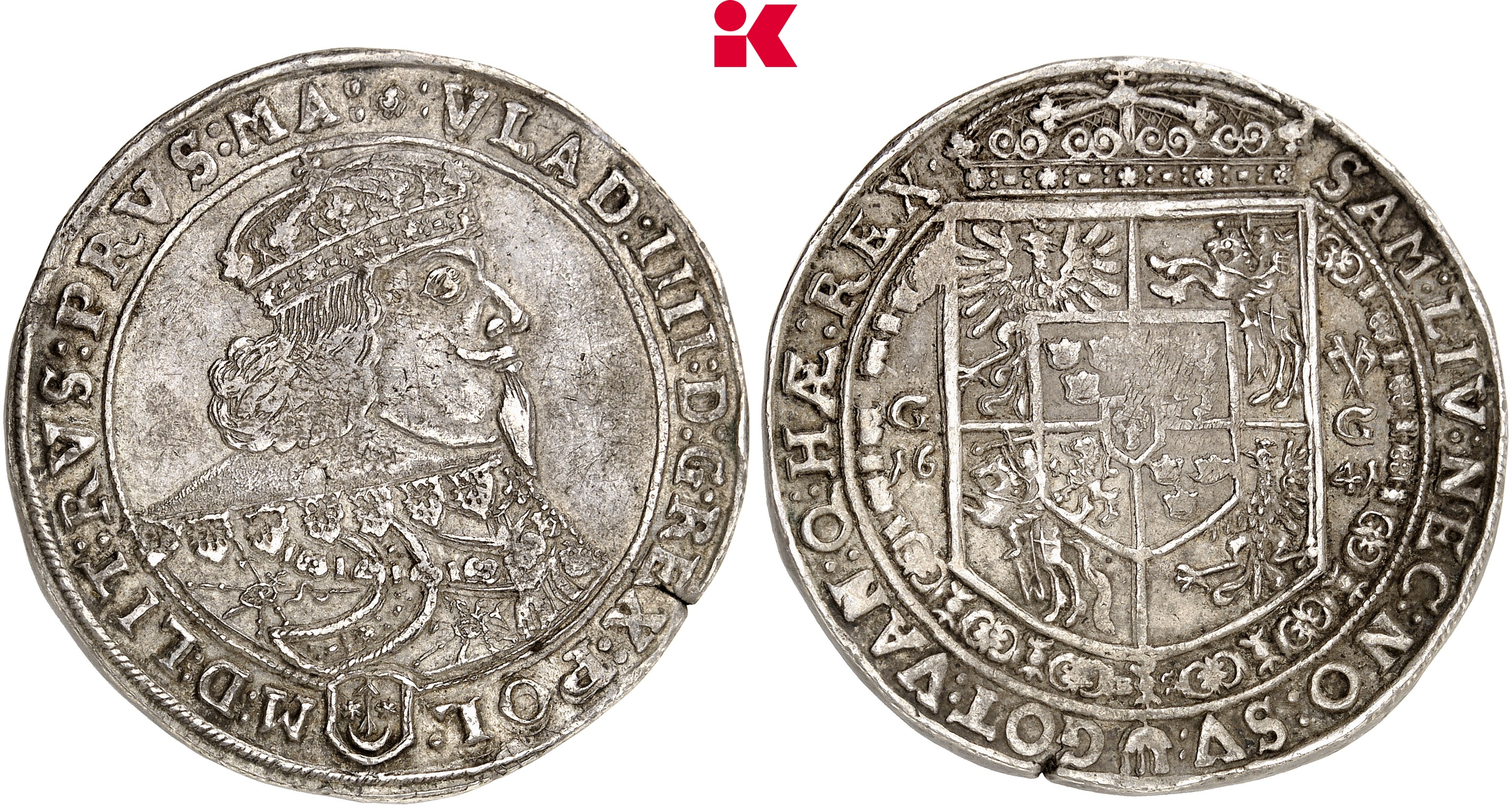 POLEN KÖNIGREICH Wladislaw IV., 1632-1648. Reichstaler 1641 G-G, Bromberg.