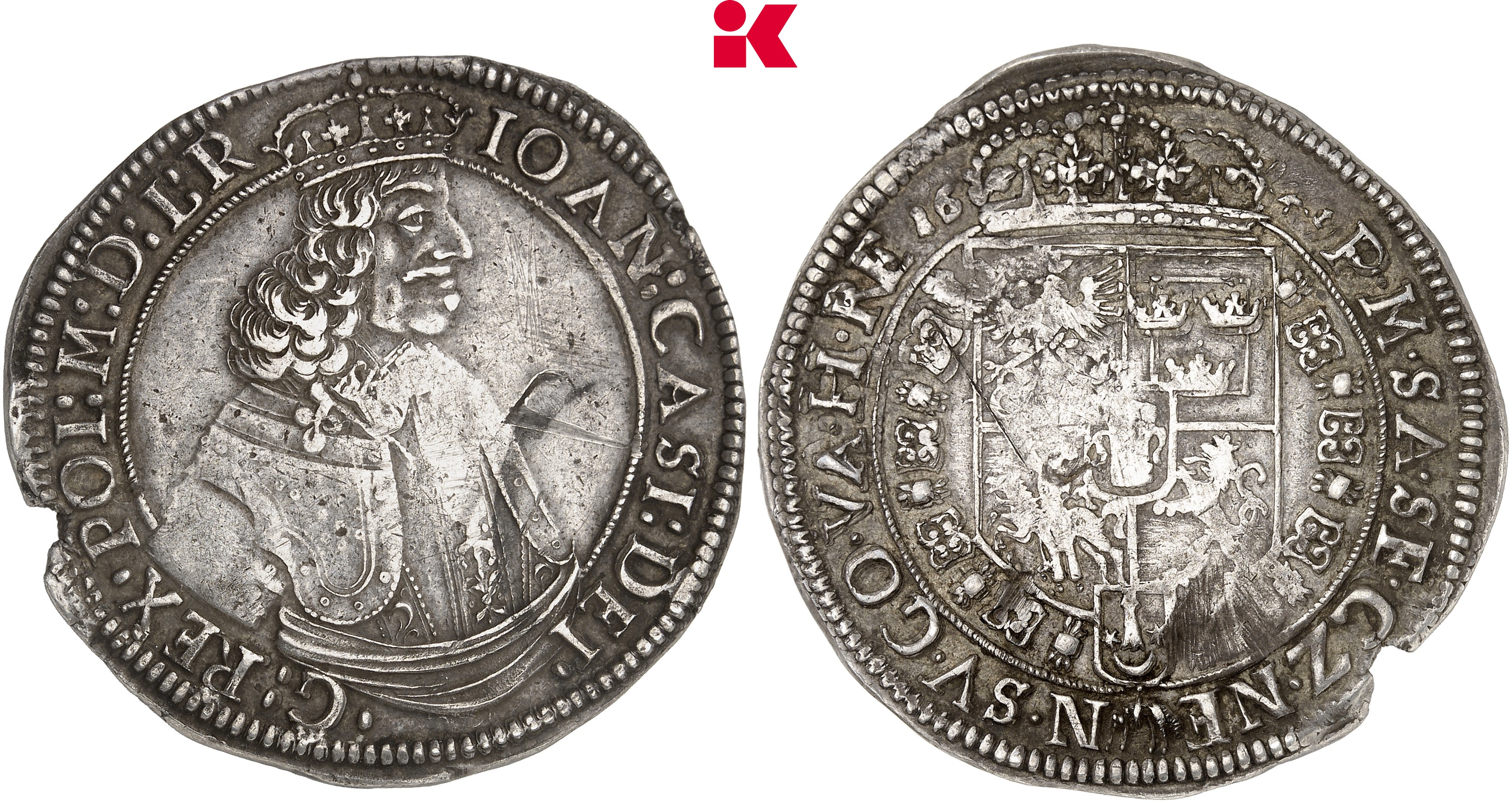 POLEN KÖNIGREICH Johann Kasimir, 1649-1668. Reichstaler 1649, Krakau.