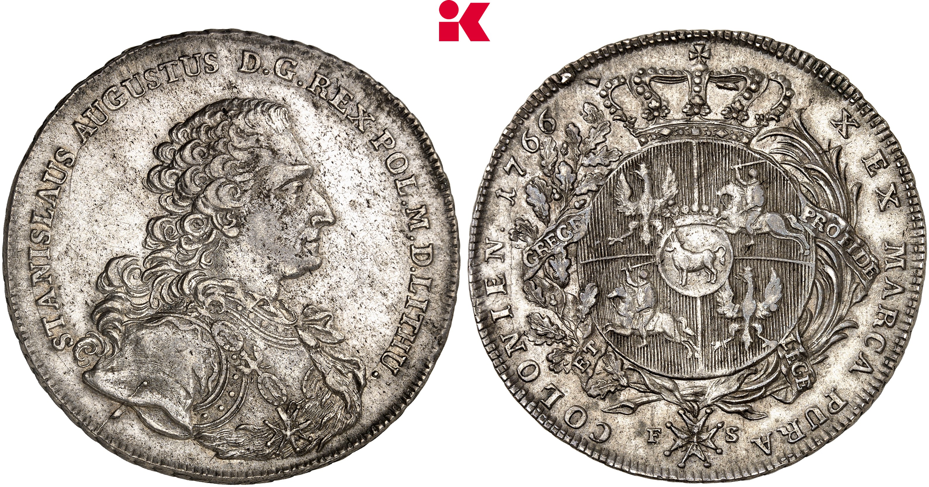 POLEN KÖNIGREICH Stanislaus August, 1764-1795. Konv.-Taler 1766 F-S, Warschau.