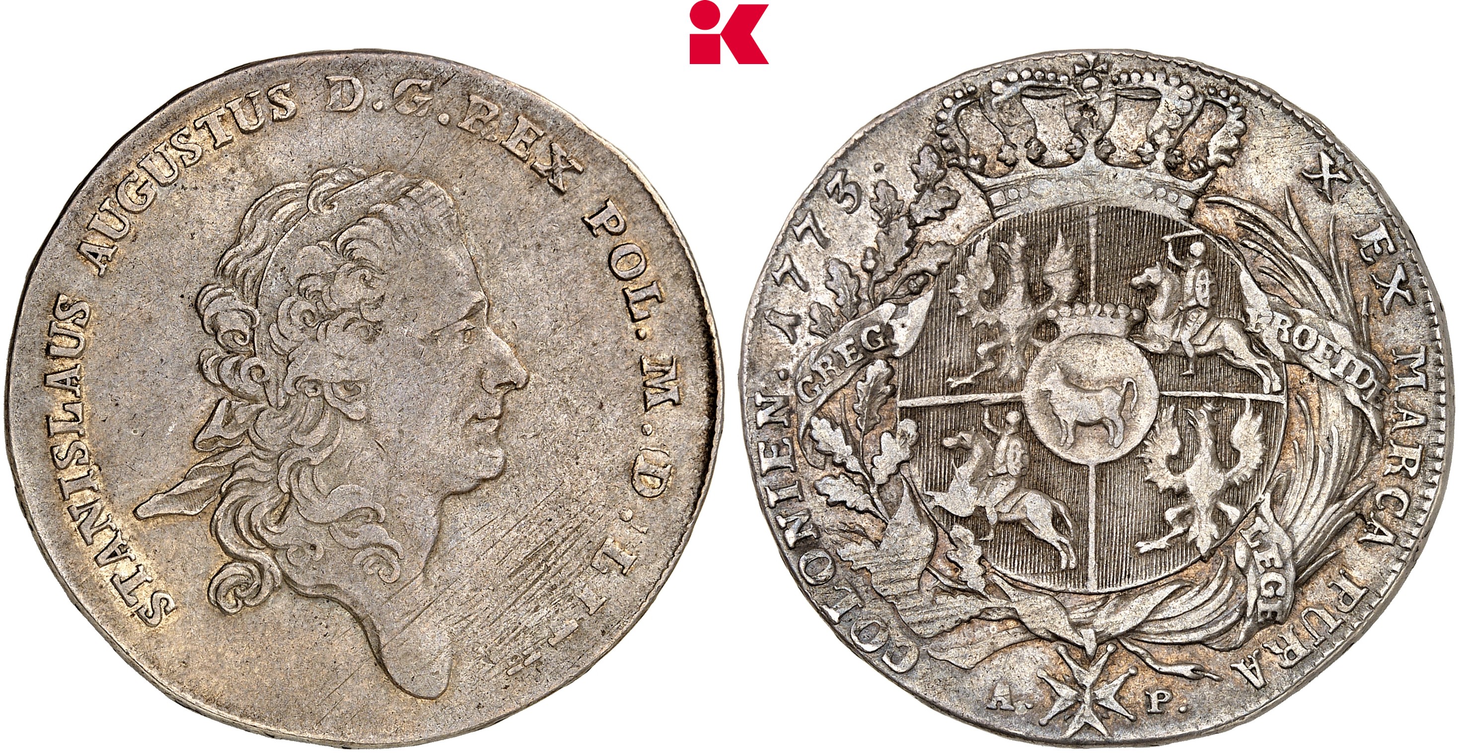 POLEN KÖNIGREICH Stanislaus August, 1764-1795. Konv.-Taler 1773 AP, Warschau.