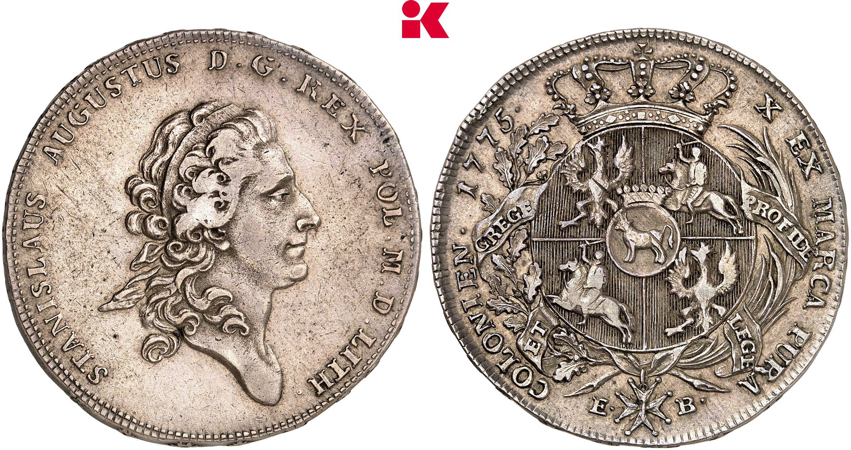 POLEN KÖNIGREICH Stanislaus August, 1764-1795. Konv.-Taler 1775 E-B, Warschau.
