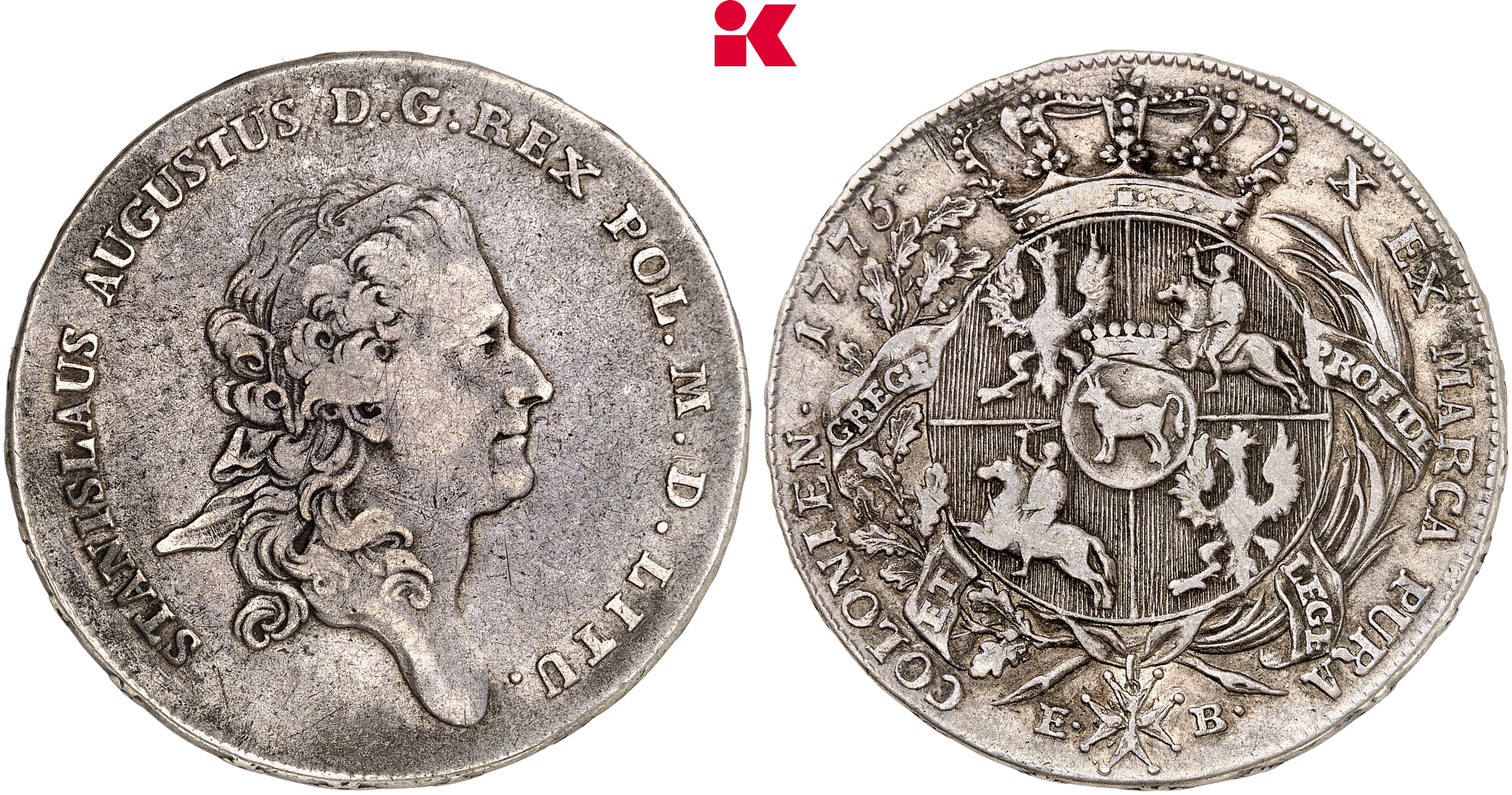 POLEN KÖNIGREICH Stanislaus August, 1764-1795. Konv.-Taler 1775 E-B, Warschau.