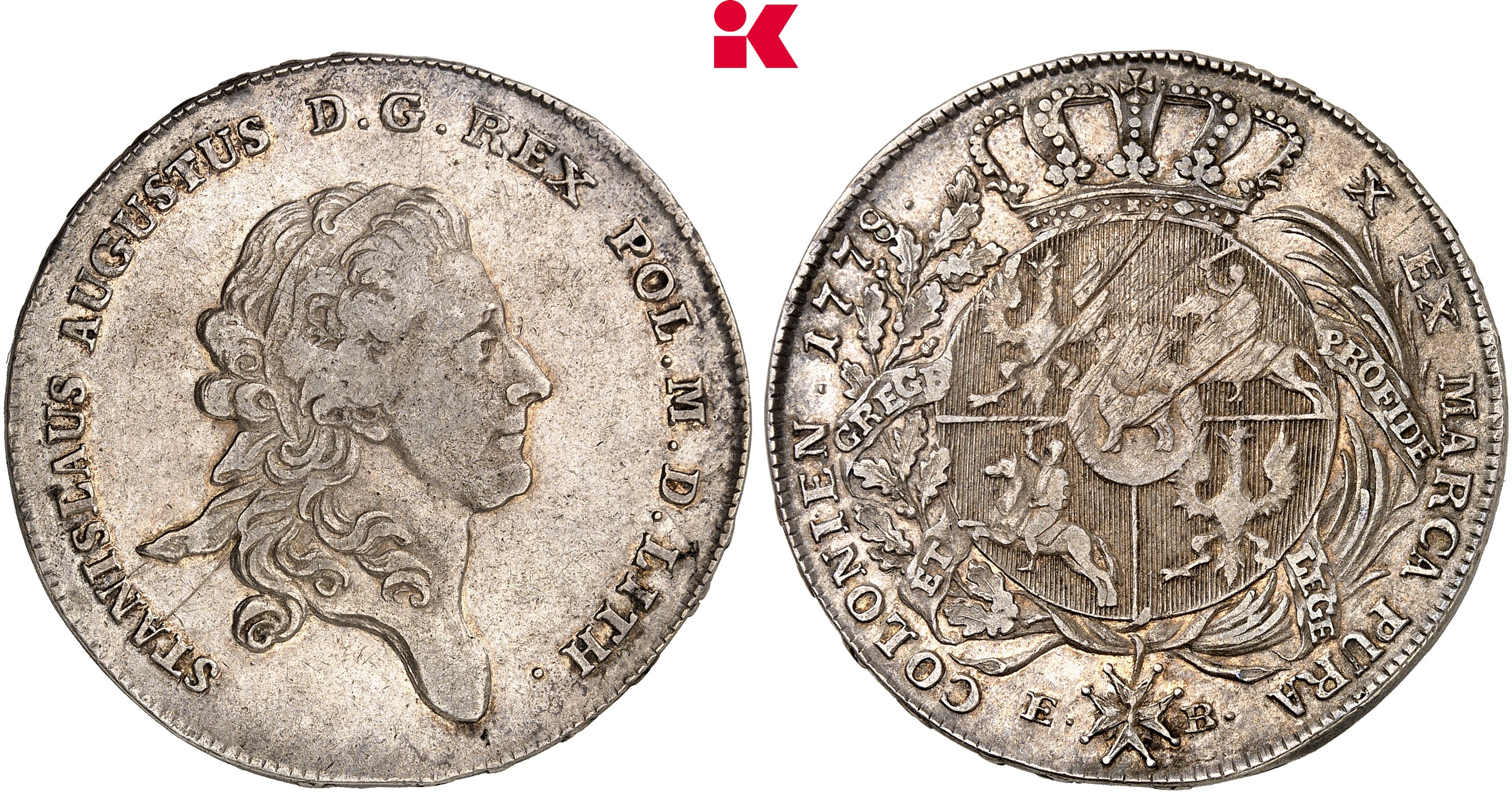 POLEN KÖNIGREICH Stanislaus August, 1764-1795. Konv.-Taler 1778 E-B, Warschau.