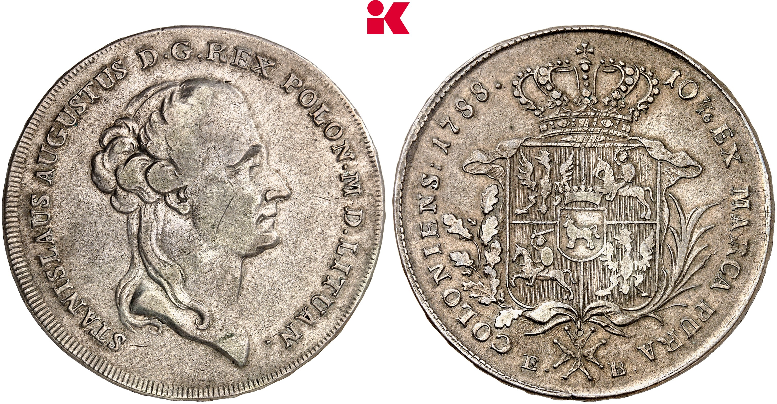 POLEN KÖNIGREICH Stanislaus August, 1764-1795. Konv.-Taler 1788 E-B, Warschau.