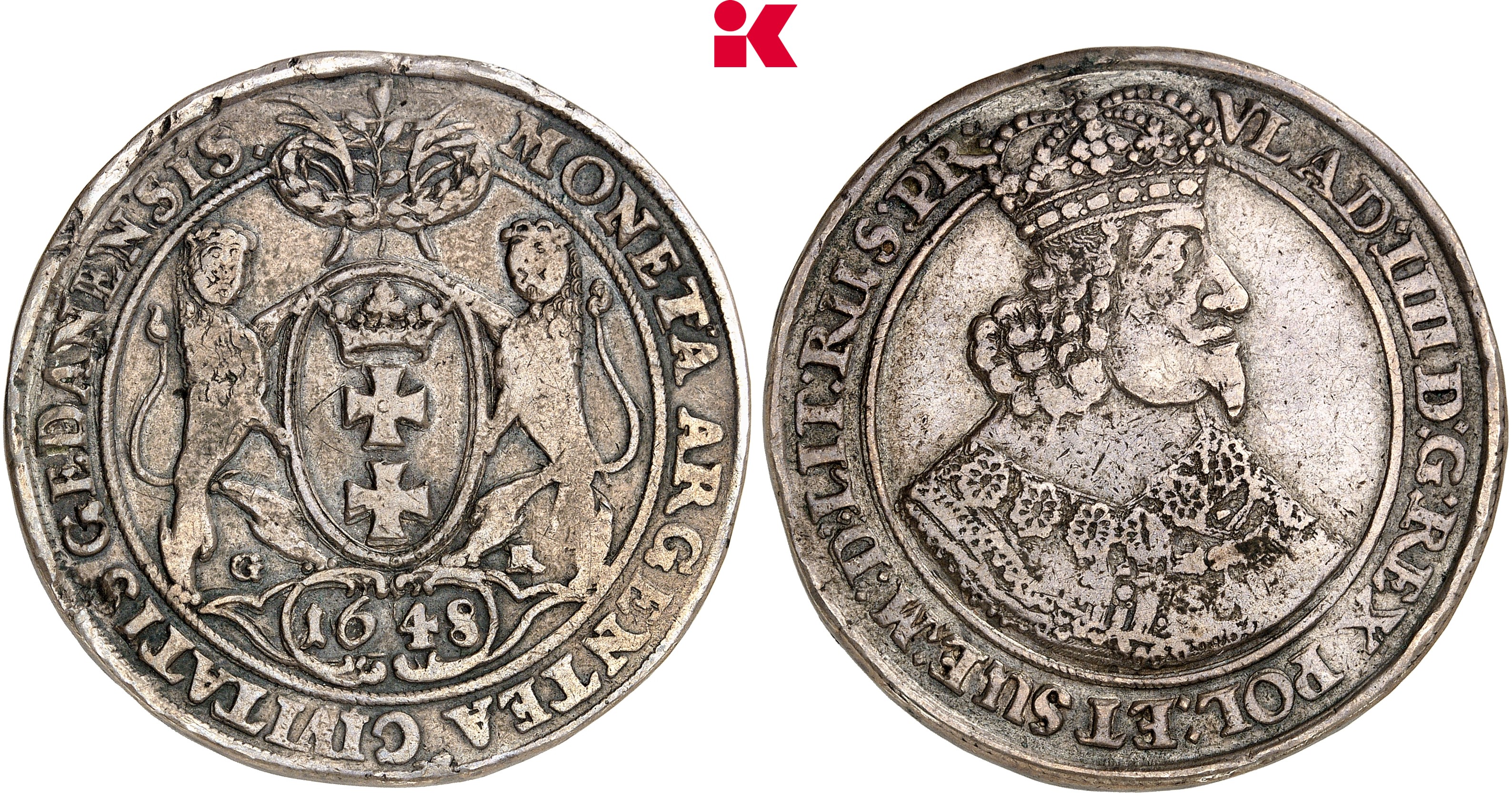 POLEN DANZIG Stadt. Reichstaler 1648,