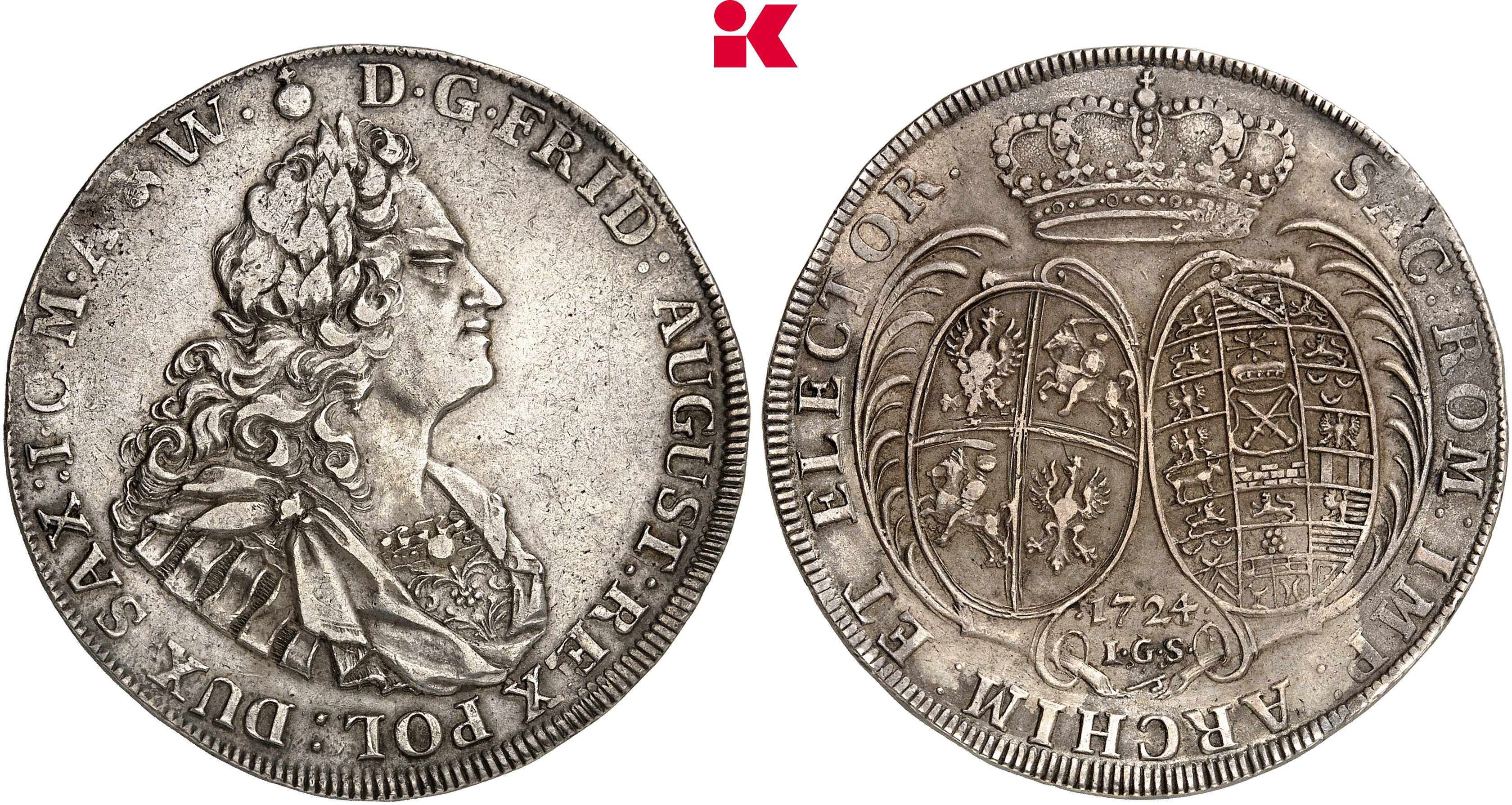 SACHSEN Friedrich August I., 1694-1733 (August der Starke). Reichstaler 1722, 1723, 1724 alle Münzstätte Dresden.