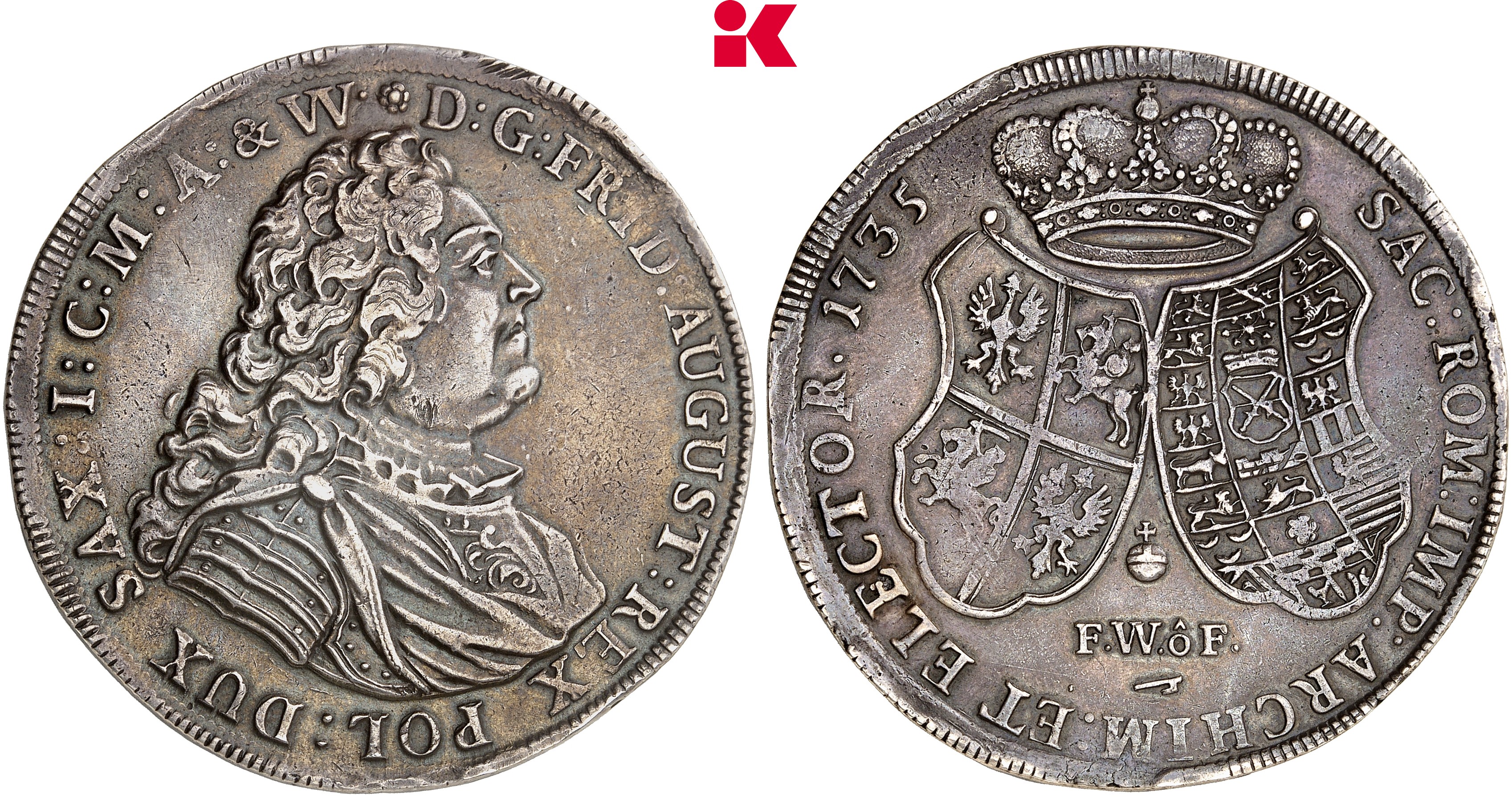 SACHSEN Friedrich August II., 1733-1763. Reichstaler 1735, 1736, beide Münzstätte Dresden.