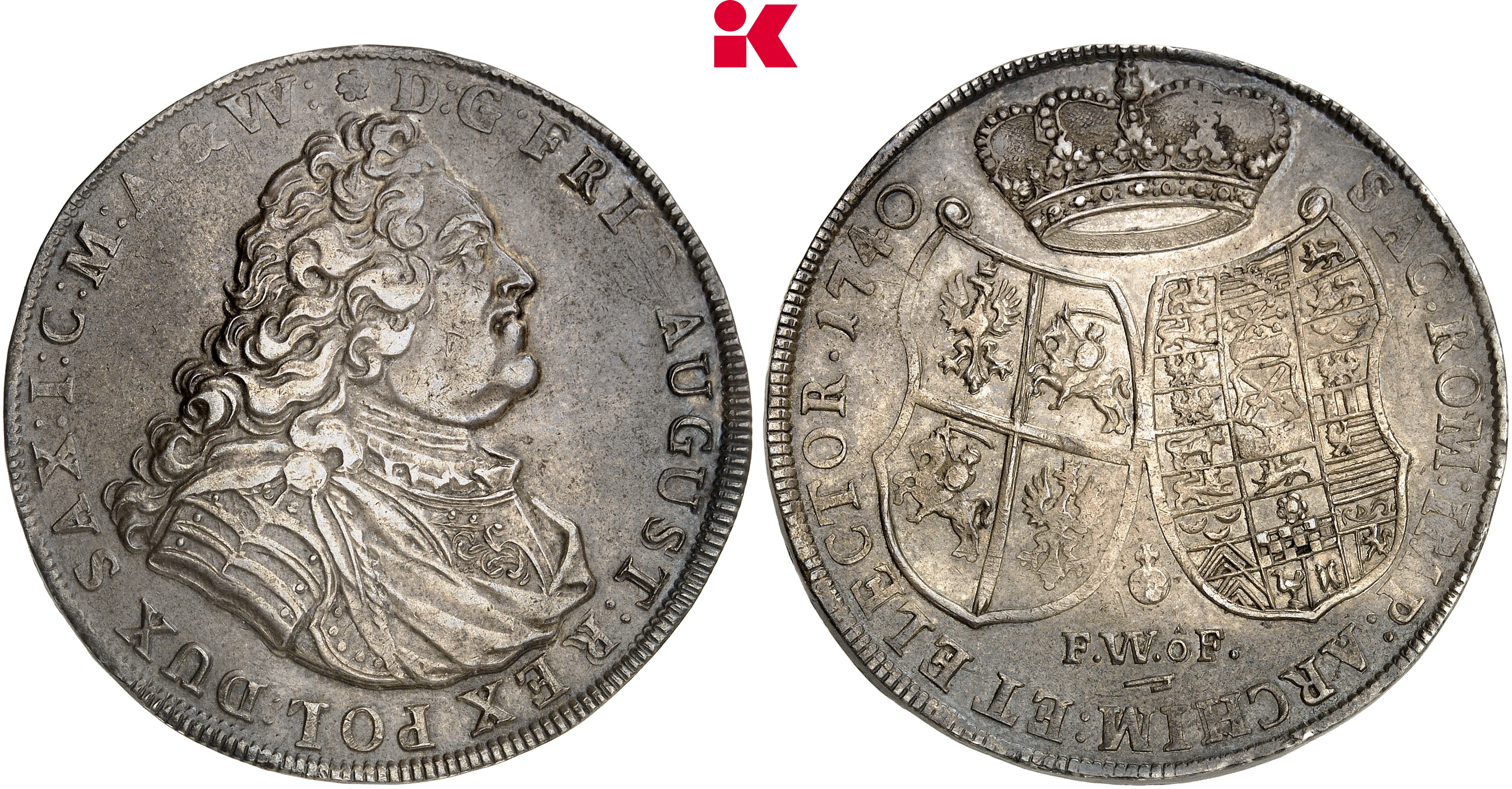 SACHSEN Friedrich August II., 1733-1763. Reichstaler 1740, Dresden.