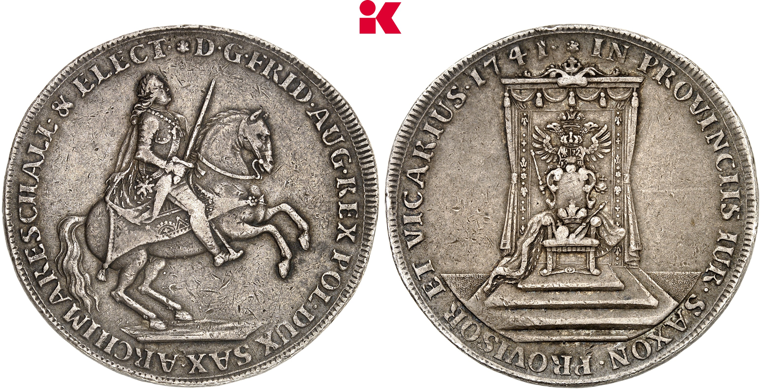 SACHSEN Friedrich August II., 1733-1763. Reichstaler 1741, Dresden,