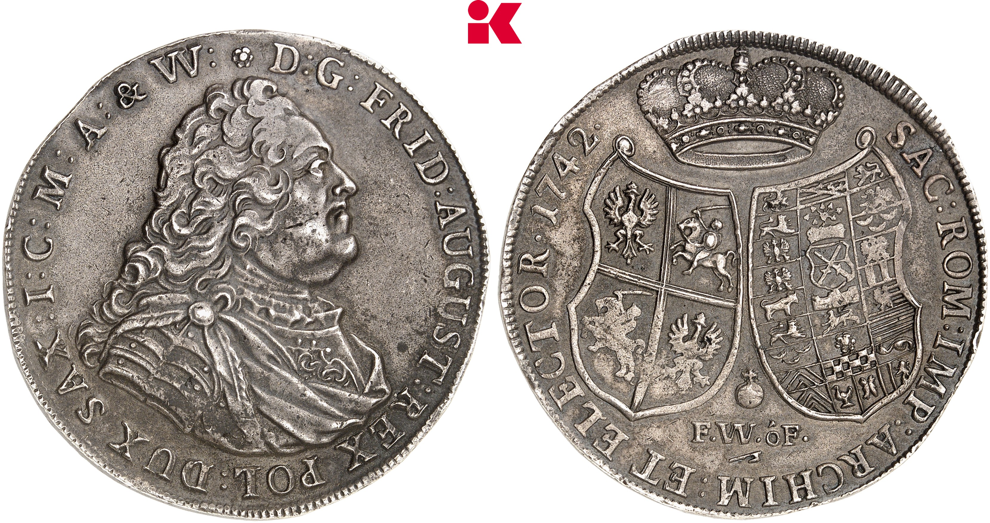SACHSEN Friedrich August II., 1733-1763. Reichstaler 1742, 1744, beide Münzstätte Dresden.
