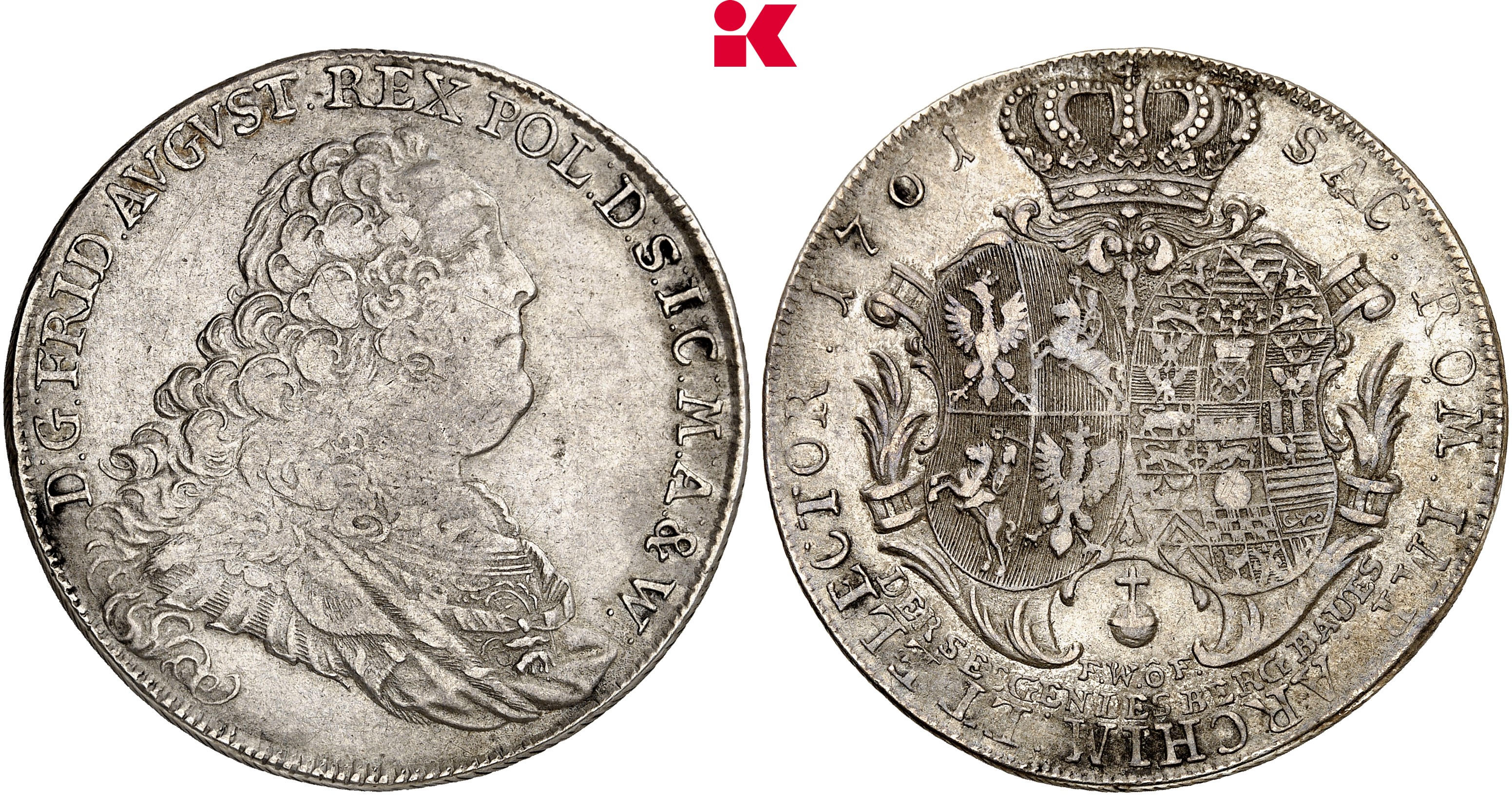 SACHSEN Friedrich August II., 1733-1763. Reichstaler 1761, Dresden.