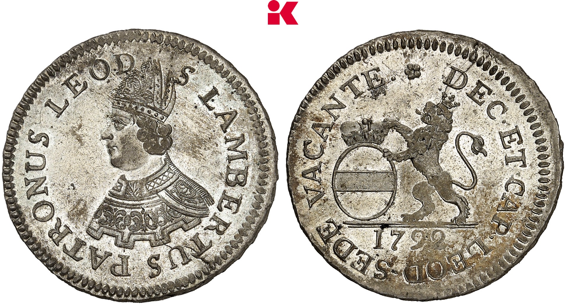 BELGIEN LÜTTICH Sedisvakanz 1792. Escalin 1792.
