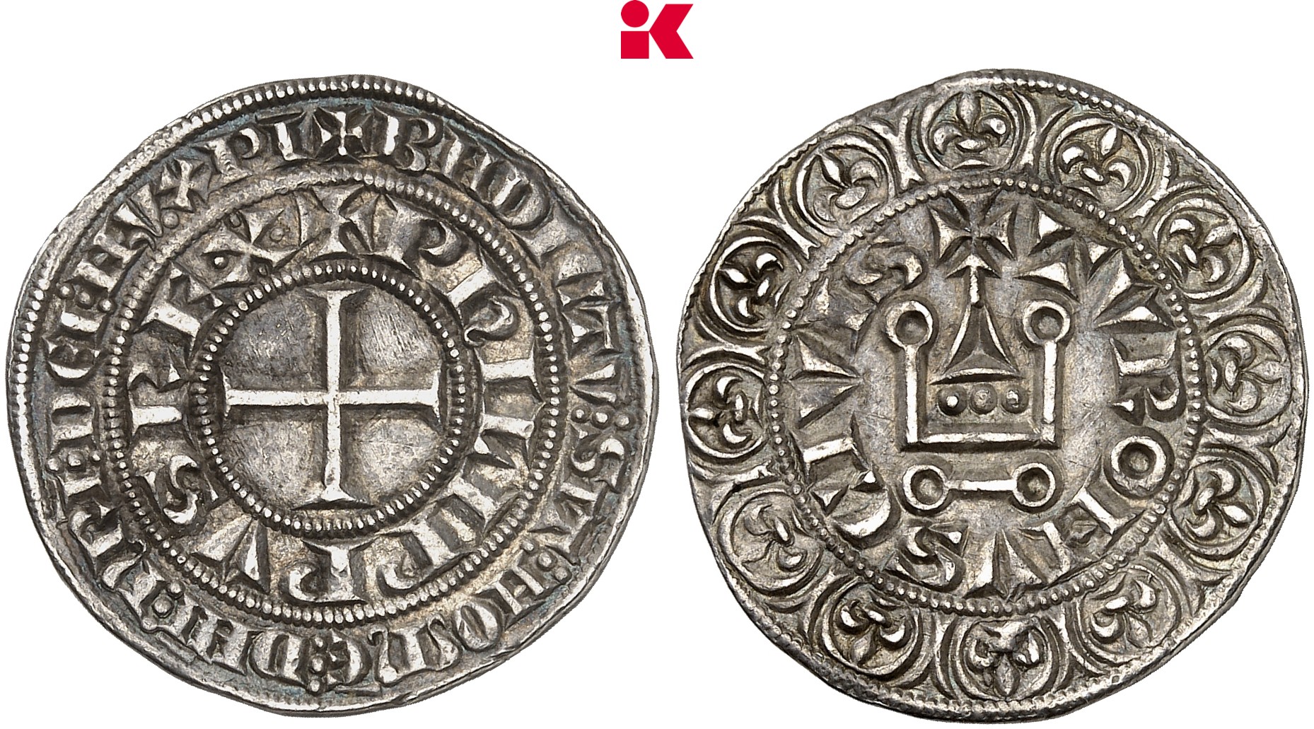 FRANKREICH KÖNIGREICH Philippe IV, le Bel, 1285-1314. Gros tournois à l'O rond o. J. (1285-1290).