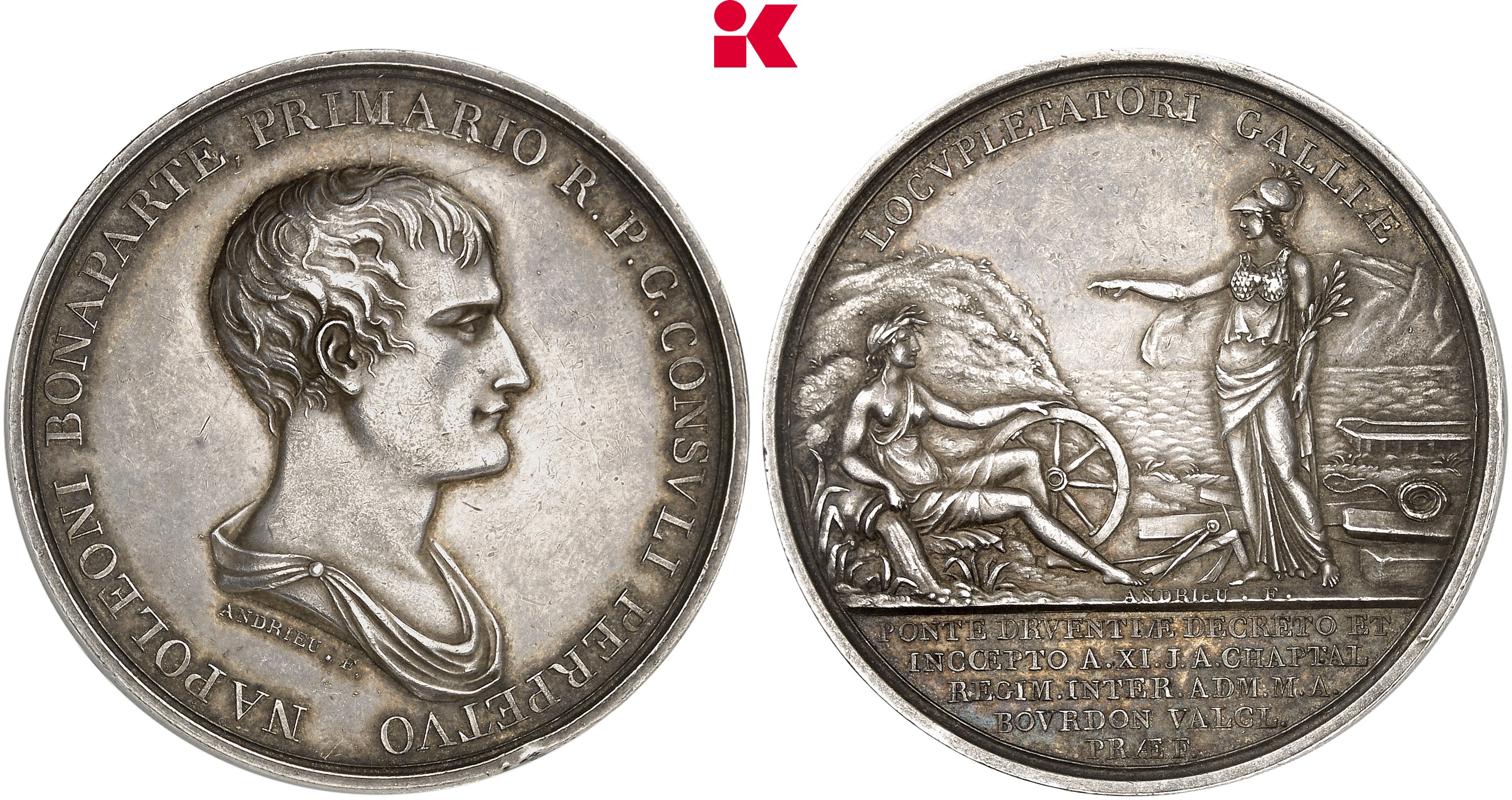 FRANKREICH KÖNIGREICH Consulat, 1799-1804. Silbermedaille A XI (1803),