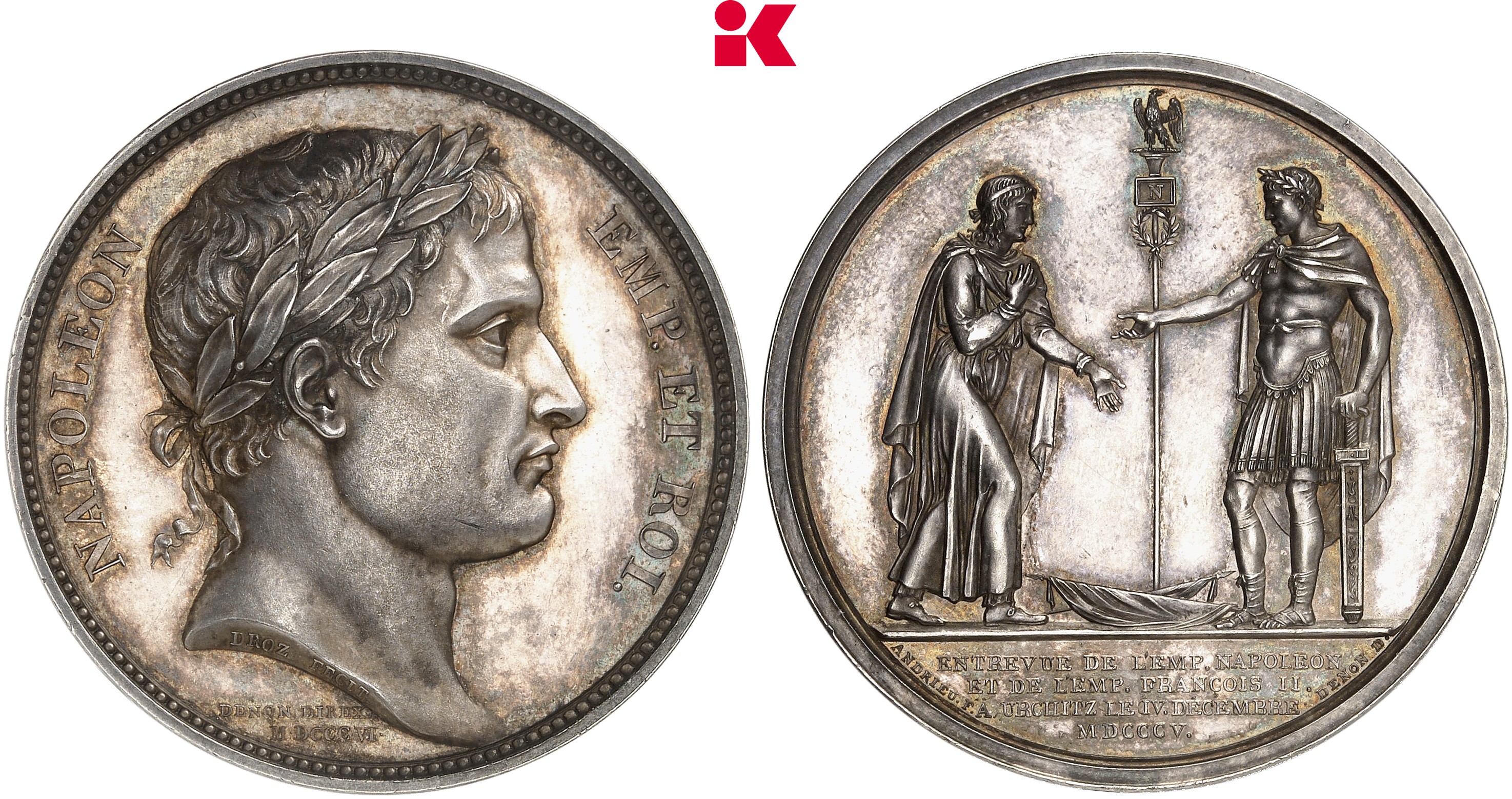 FRANKREICH KÖNIGREICH Napoléon I, 1804-1814, 1815. Silbermedaille 1805,