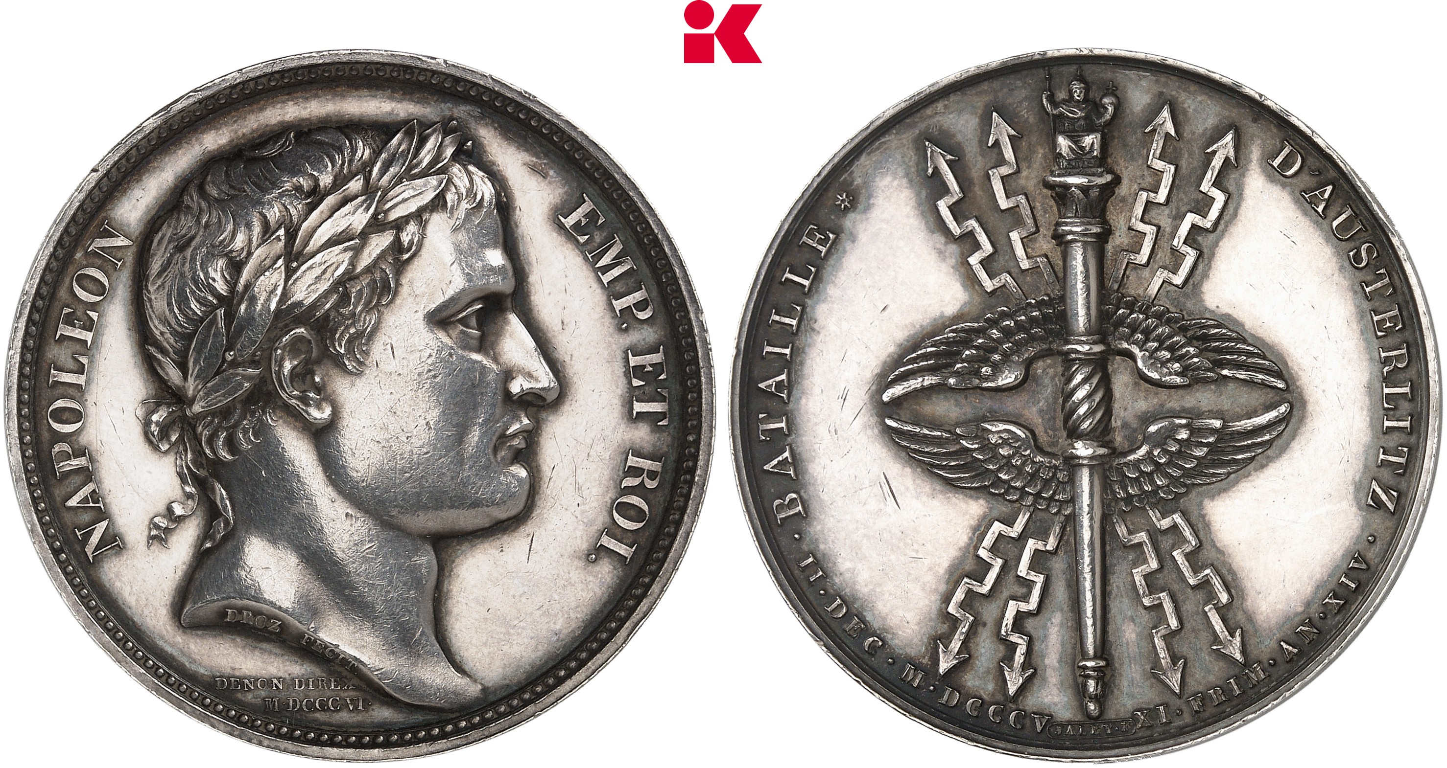 FRANKREICH KÖNIGREICH Napoléon I, 1804-1814, 1815. Silbermedaille 1806,