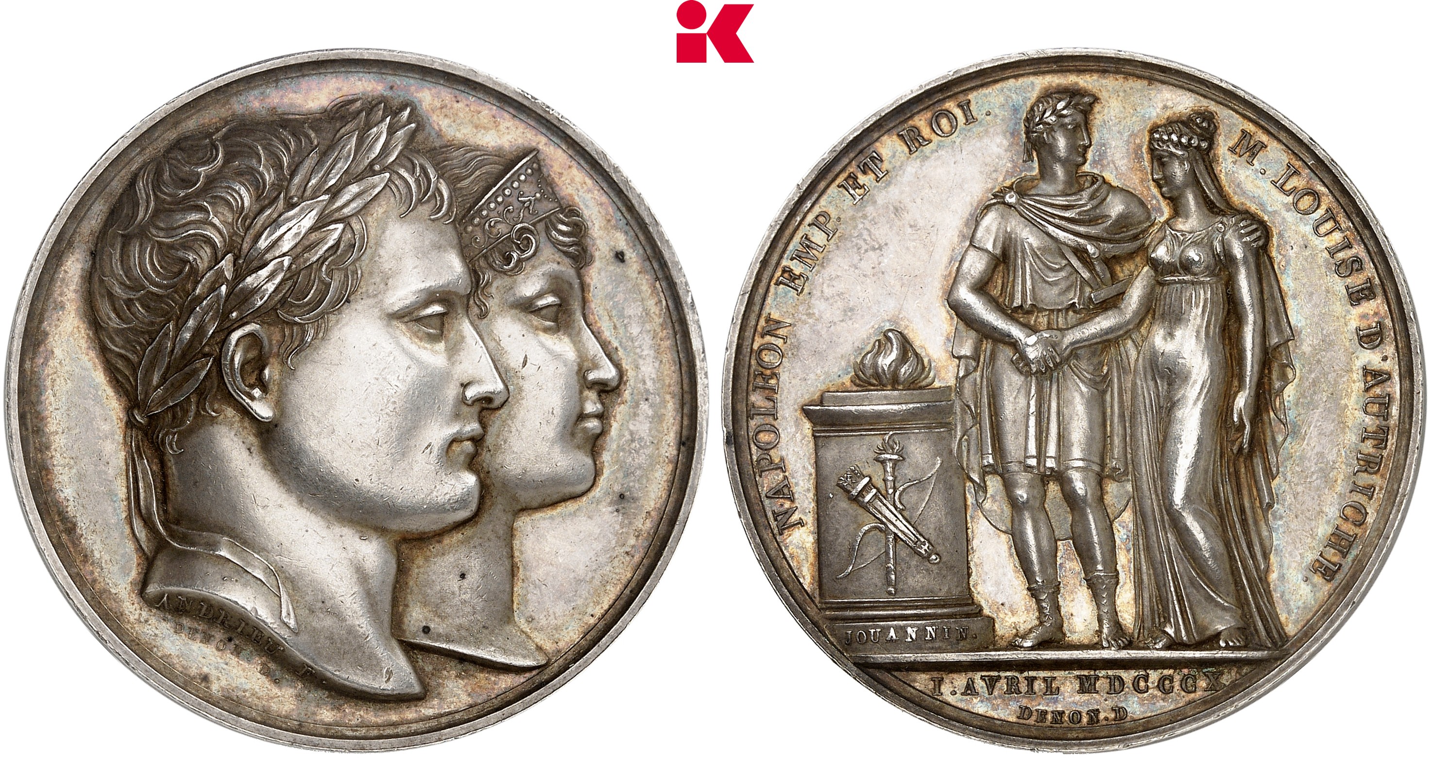 FRANKREICH KÖNIGREICH Napoléon I, 1804-1814, 1815. Silbermedaille 1810,