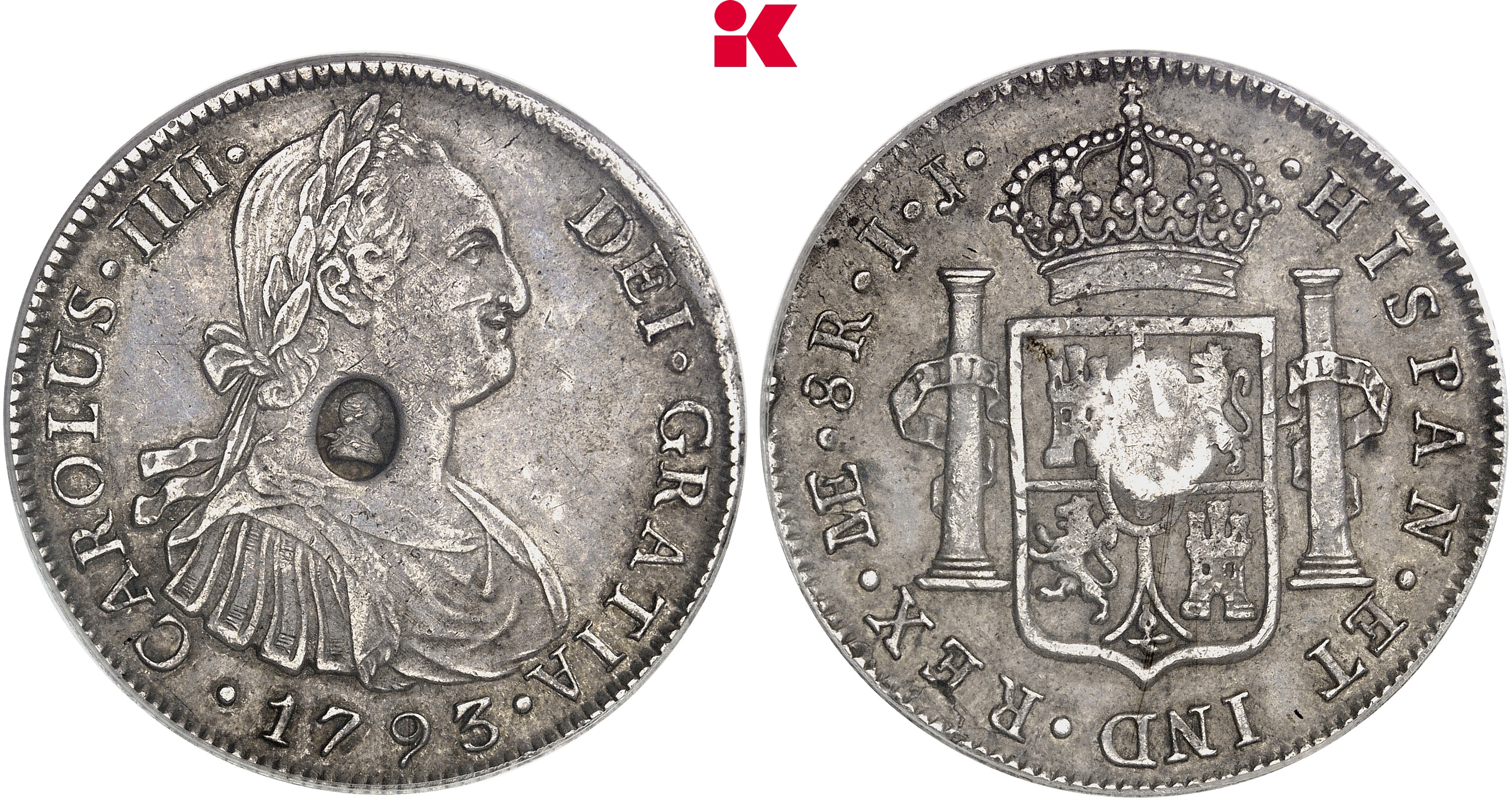 GROSSBRITANNIEN / IRLAND ENGLAND George III, 1760-1820. 8 Reales 1793 ME-IJ