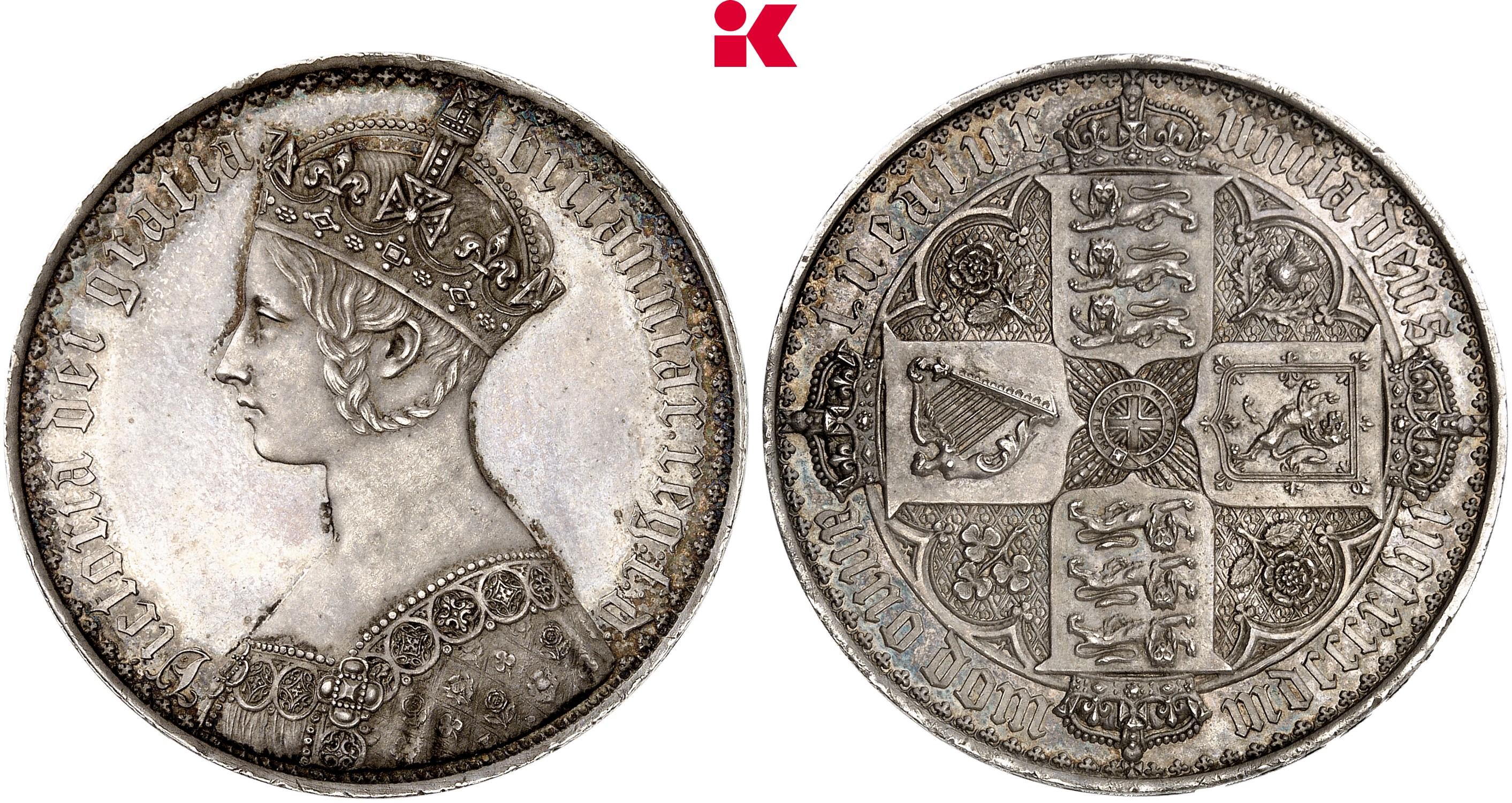 GROSSBRITANNIEN / IRLAND ENGLAND Victoria, 1837-1901. Crown 1847 (11. Regierungsjahr), London.