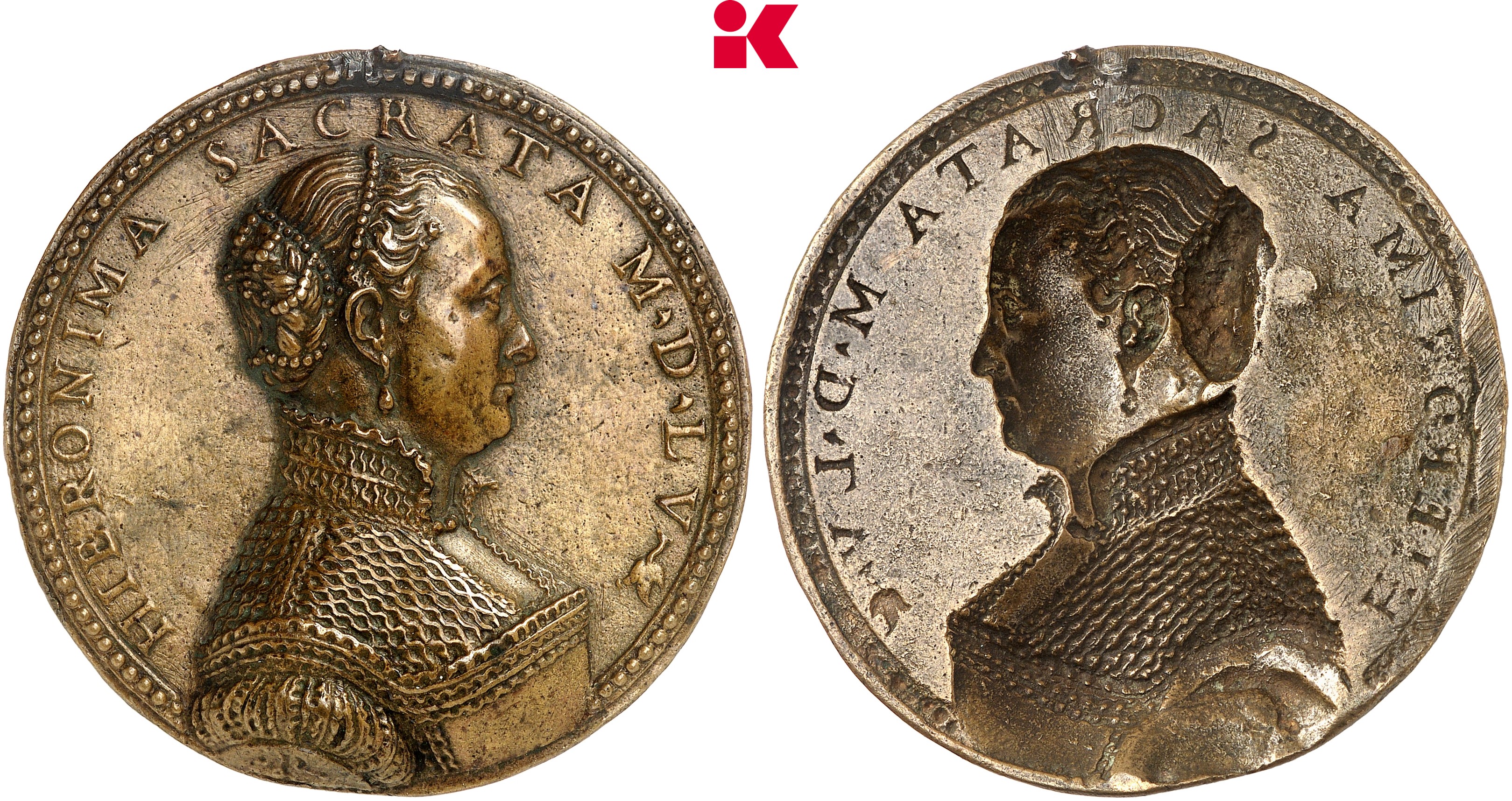 ITALIEN FERRARA Ercole II. d'Este, 1534-1559. Einseitiges Bronzegußklischee 1555,