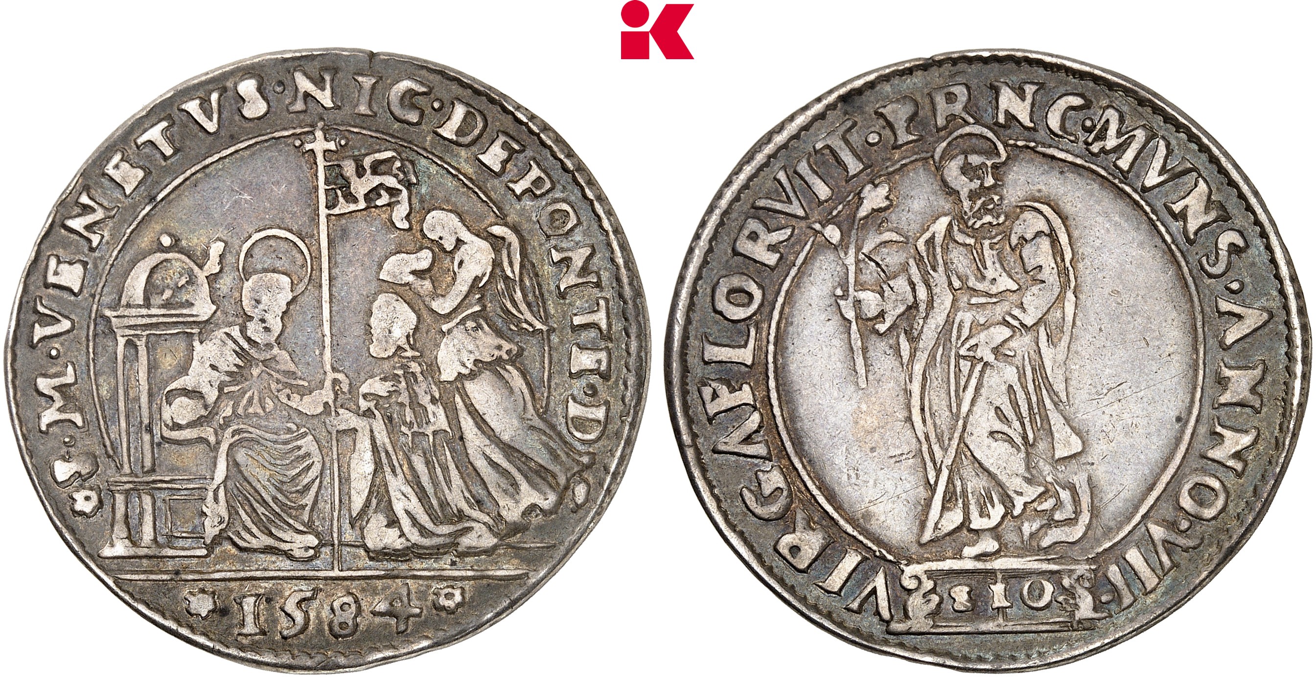 ITALIEN VENEDIG Nicolo da Ponte, 1578-1585. Osella ANNO VII (1584).