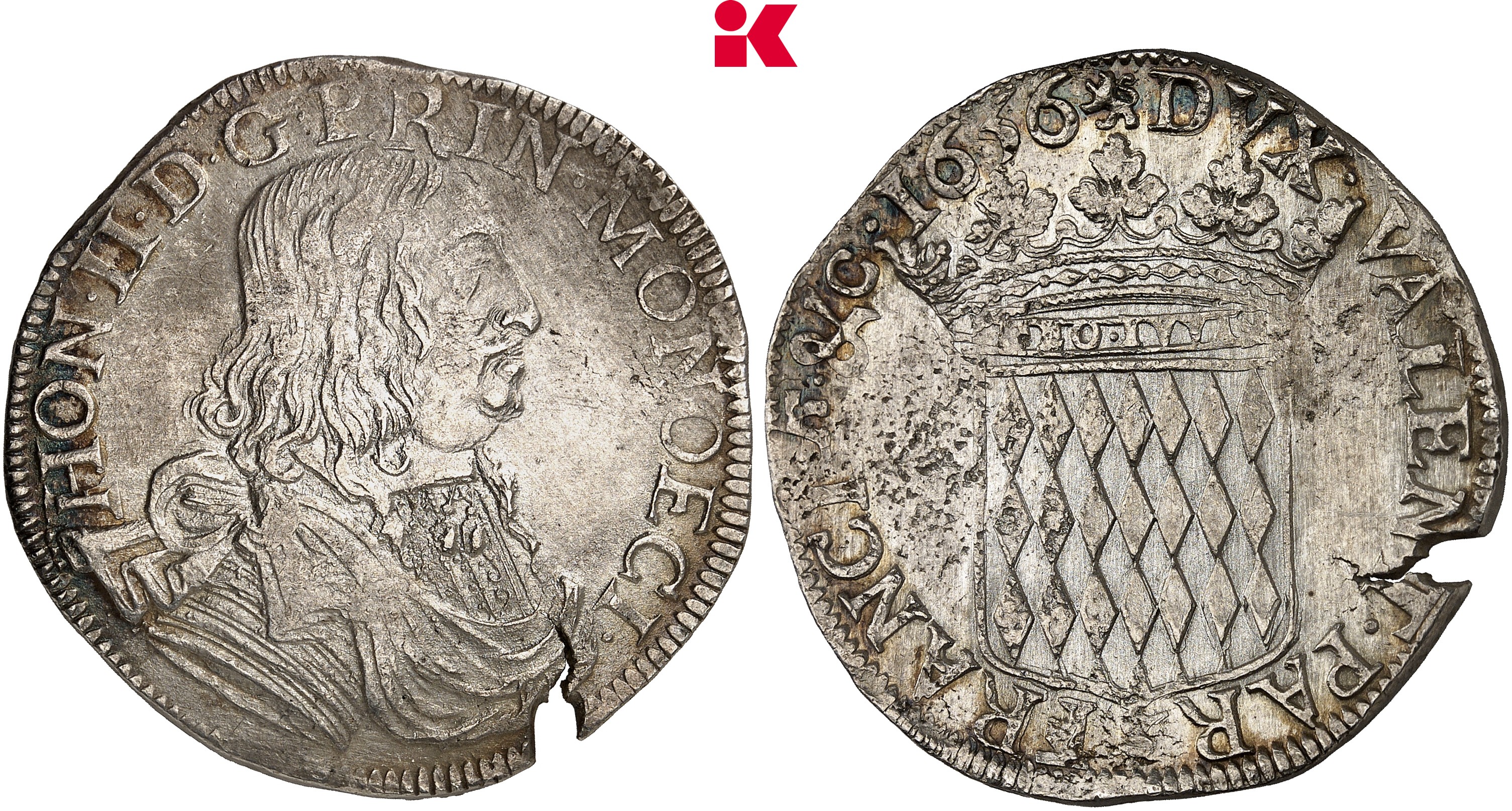 MONACO FÜRSTENTUM Honoré II., 1604-1662. Scudo 1656.