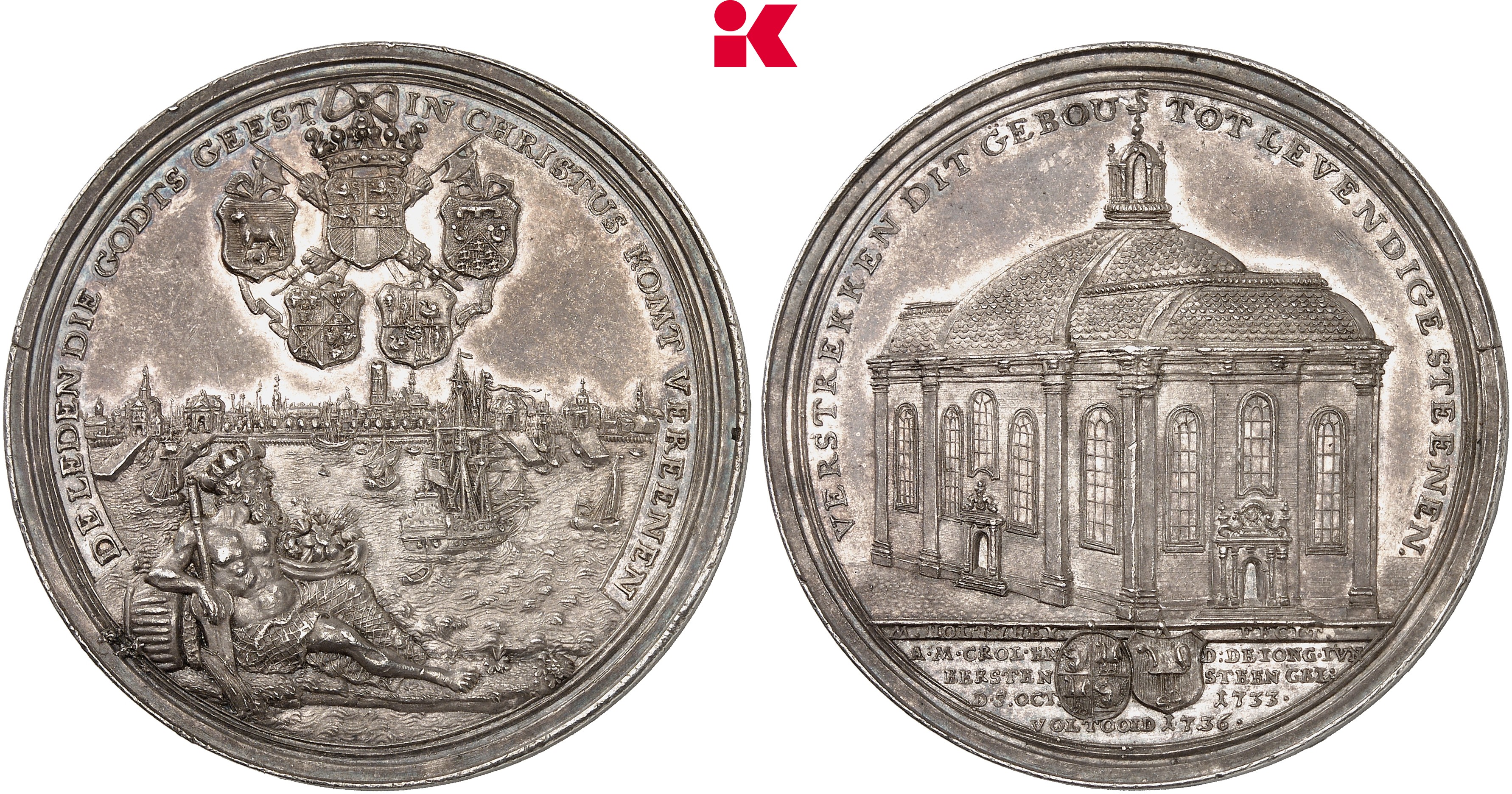NIEDERLANDE ROTTERDAM Silbermedaille 1736,