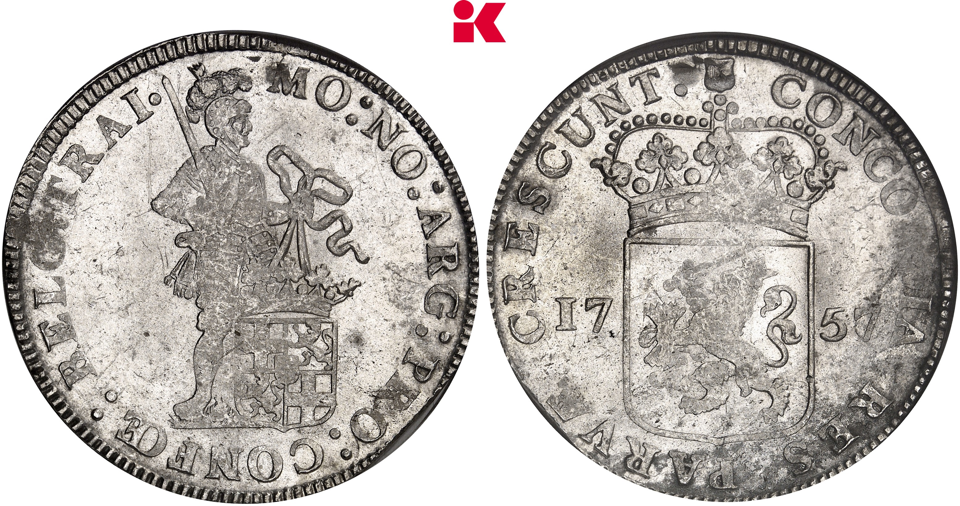NIEDERLANDE UTRECHT Provinz. Silberdukat 1757 (über 1750 geprägt).