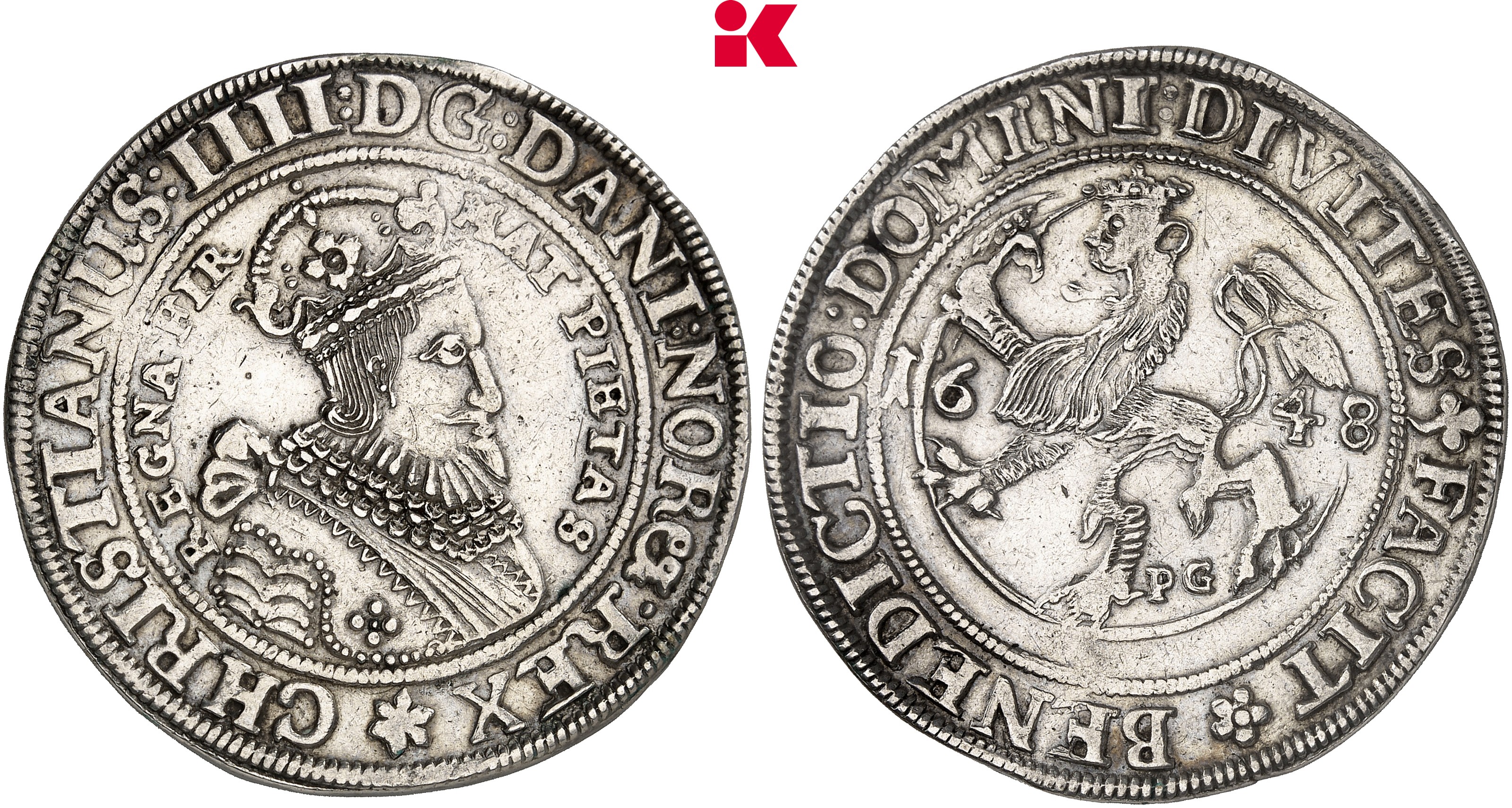 NORWEGEN KÖNIGREICH Christian IV., 1588-1648. Speciedaler 1648, Christiania.