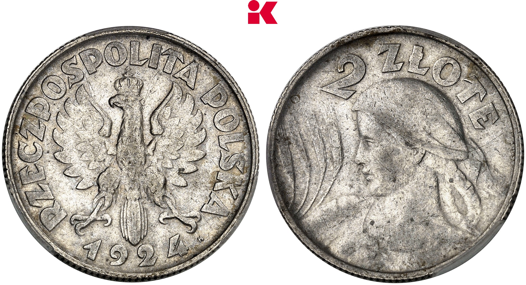 POLEN KÖNIGREICH Republik, 1919-1939. 2 Zlote 1924 H, Birmingham.