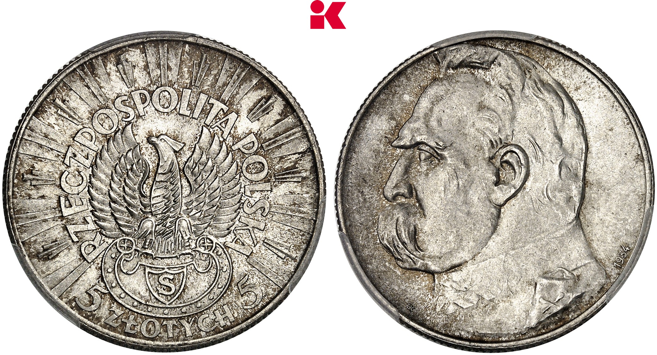 POLEN KÖNIGREICH Republik, 1919-1939. 5 Zlotych 1934, Warschau.