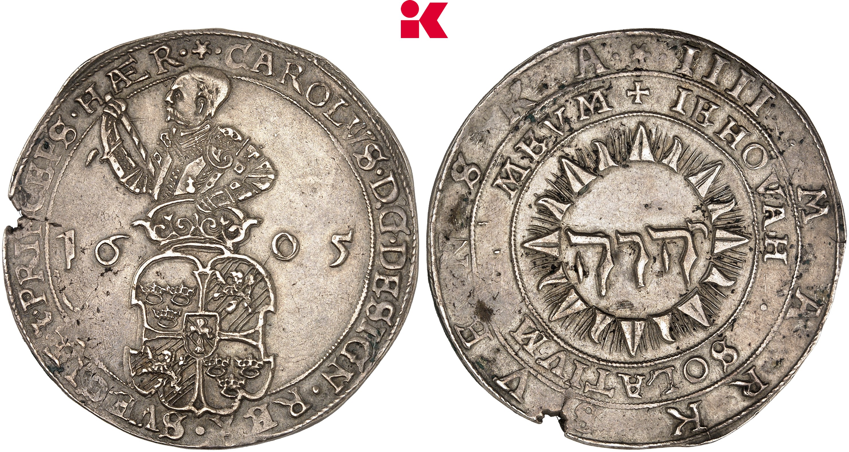 SCHWEDEN KÖNIGREICH Karl IX., (1560-) 1604-1611. 4 Mark 1605, Stockholm.