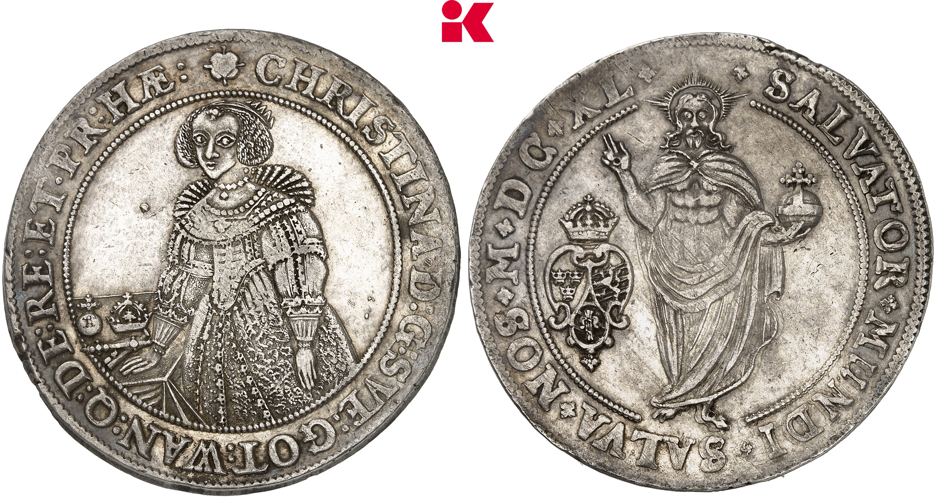 SCHWEDEN KÖNIGREICH Christina, 1632-1654. Riksdaler 1640, Sala.