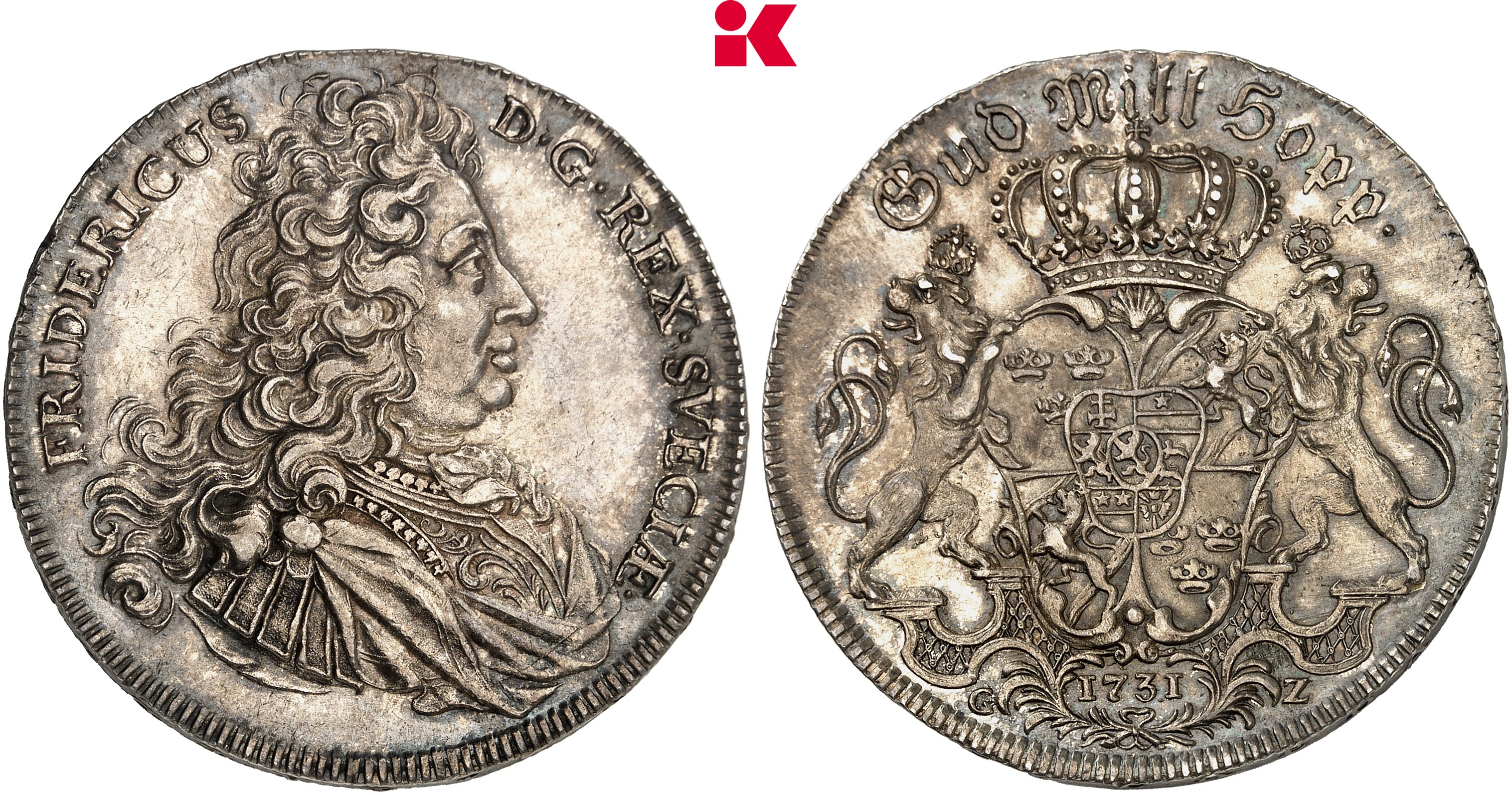 SCHWEDEN KÖNIGREICH Friedrich I., 1720-1751. Riksdaler 1731, Stockholm.