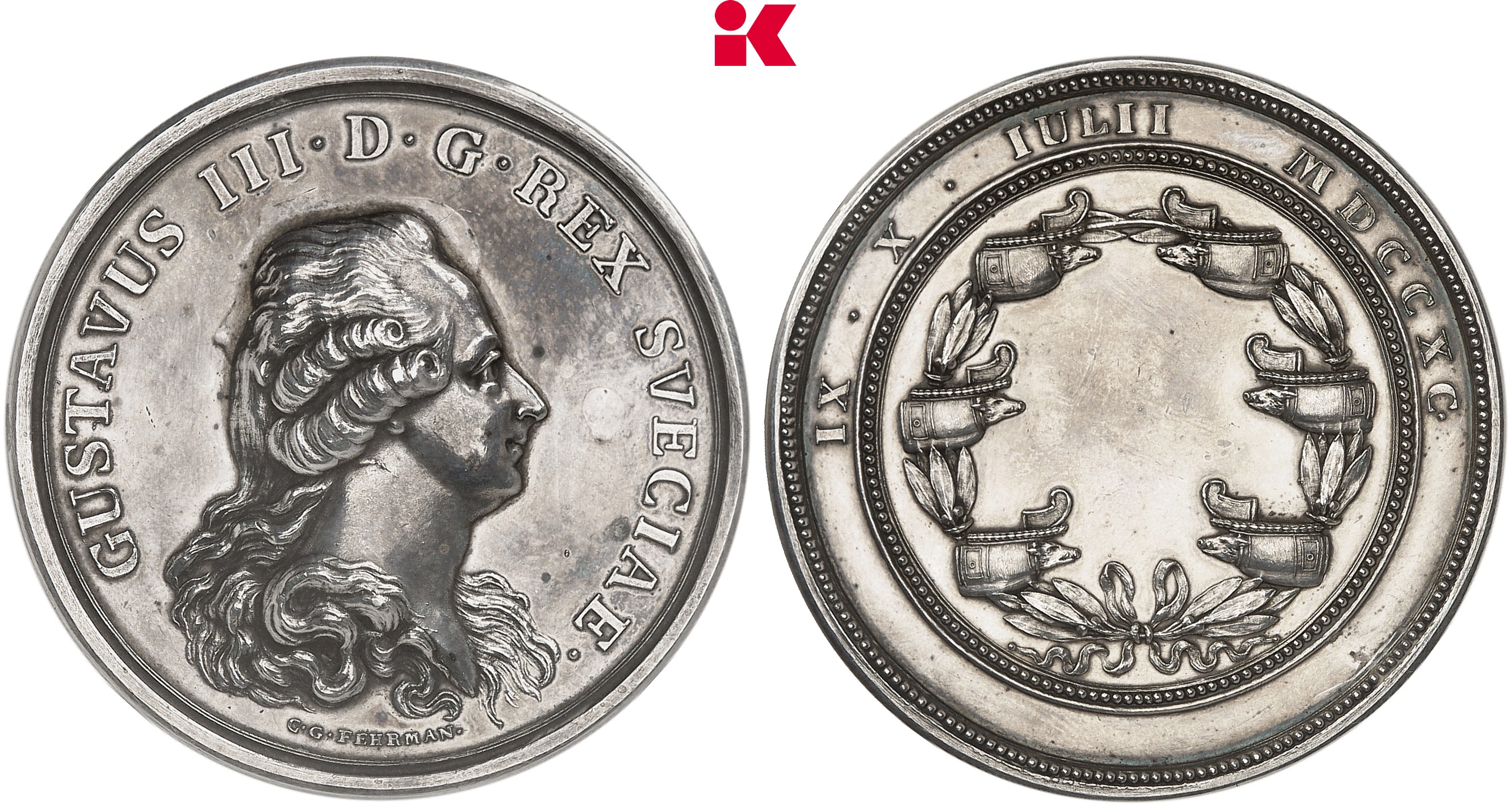 SCHWEDEN KÖNIGREICH Gustav III., 1771-1792. Silbermedaille 1790,