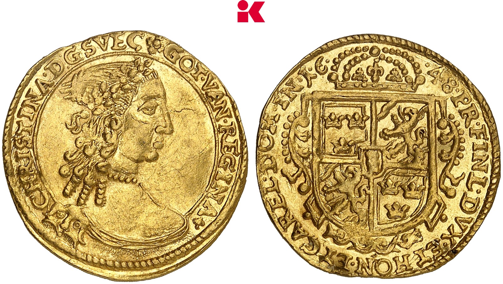 BALTIKUM RIGA Christina, 1632-1654. Dukat 1648.
