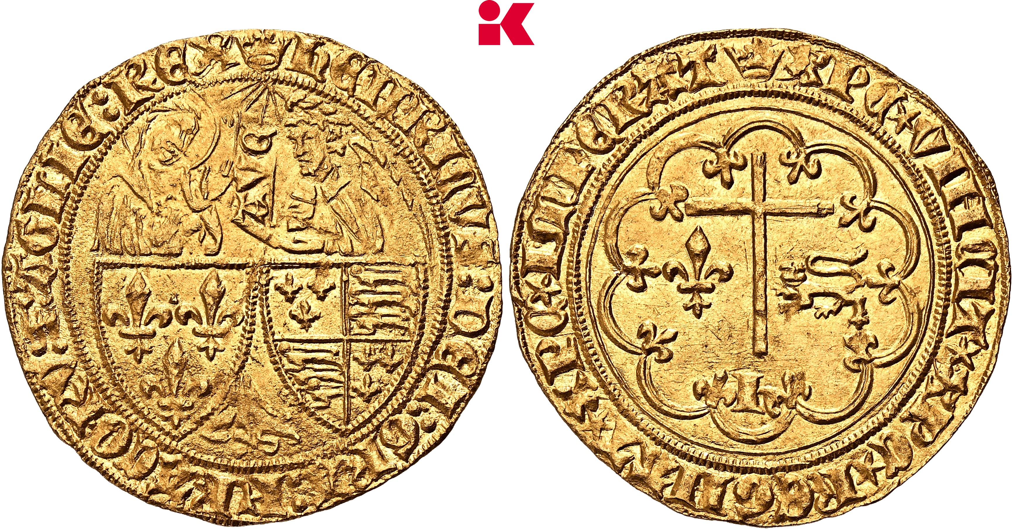 FRANKREICH KÖNIGREICH Henri VI d'Angleterre, 1422-1453. Salut d'or o. J. (1423), 2. Emission, Paris.