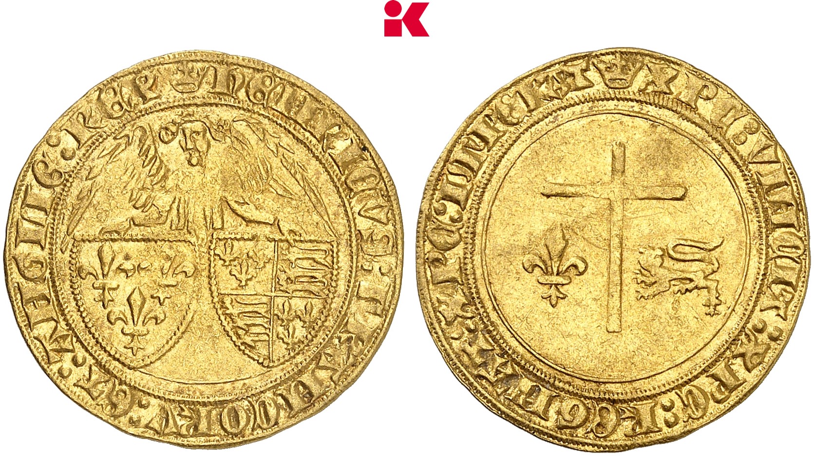 FRANKREICH KÖNIGREICH Henri VI d'Angleterre, 1422-1453. Angelot d'or o. J. (1427), Paris.