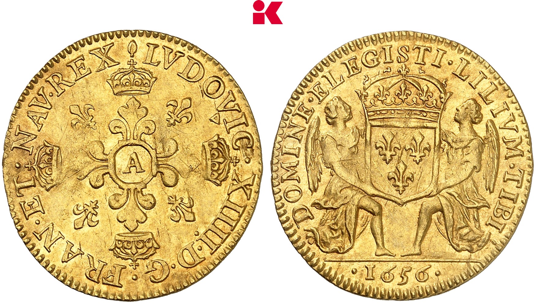 FRANKREICH KÖNIGREICH Louis XIV, 1643-1715. Lis d'or 1656 A, Paris.