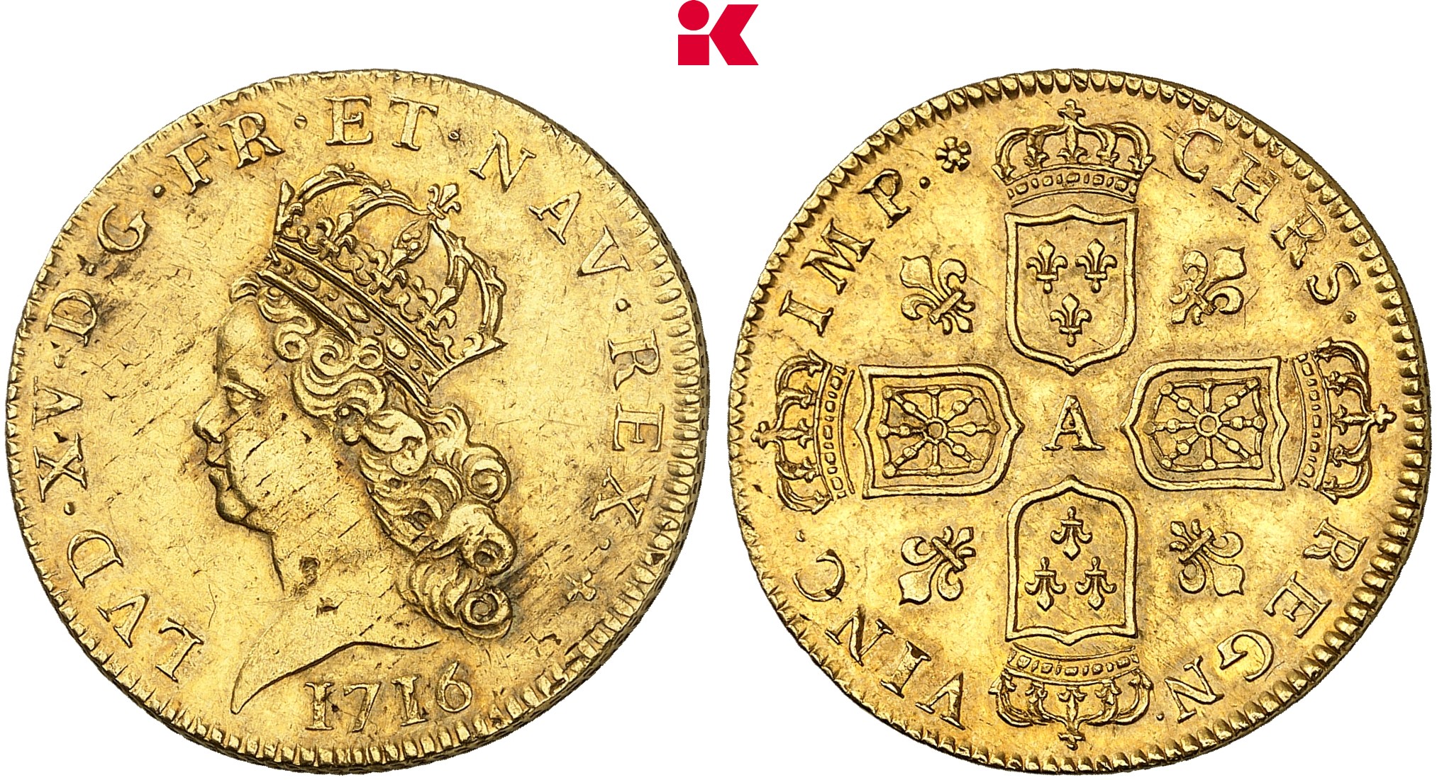 FRANKREICH KÖNIGREICH Louis XV, 1715-1774. Louis d'or "de Noailles" 1716 A, Paris.